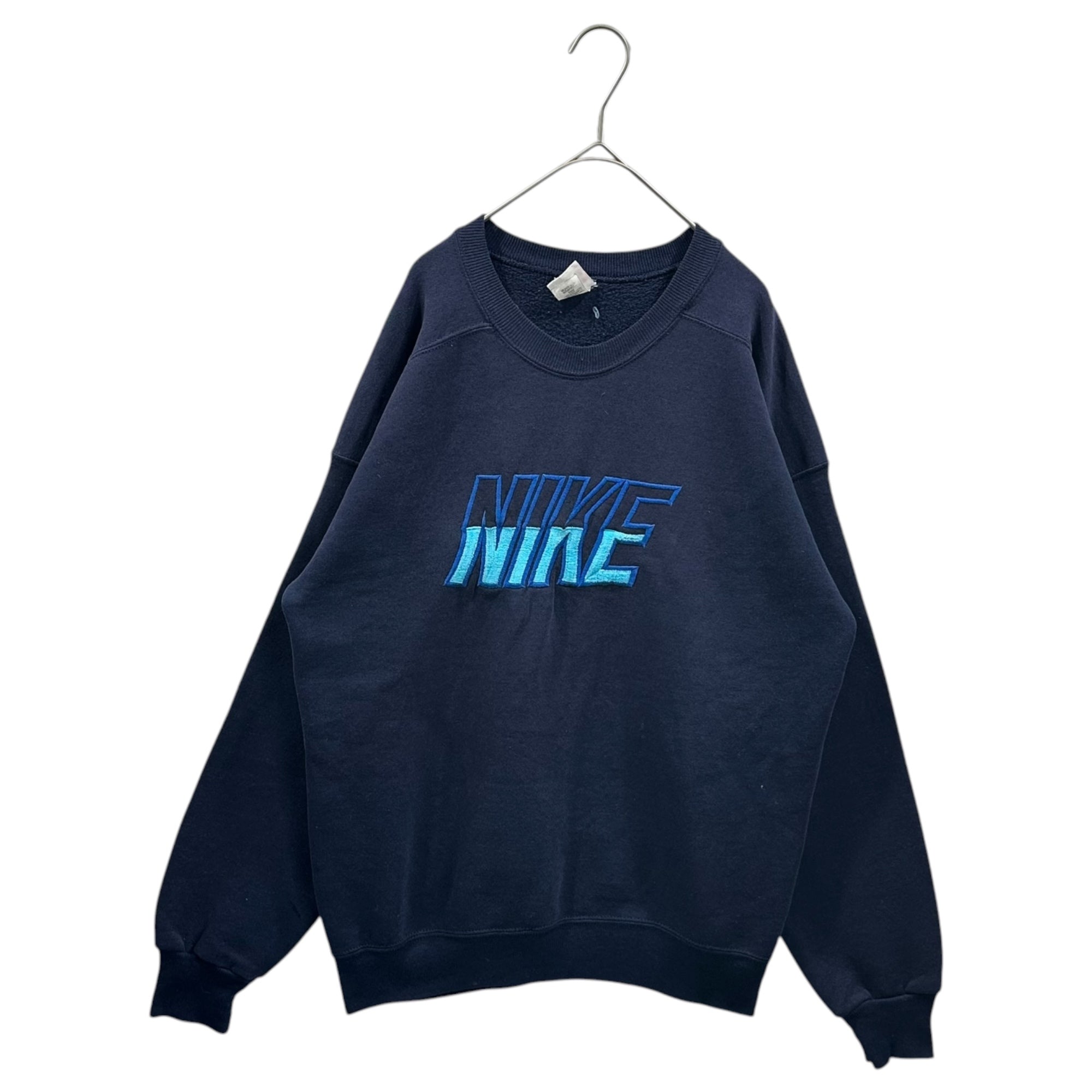 NIKE(ナイキ) 90's USA made Logo Embroidered Crew Neck Sweatshirt ロゴ 刺繍 クルーネック スウェット L ネイビー 90年代 ヴィンテージ 白タグ