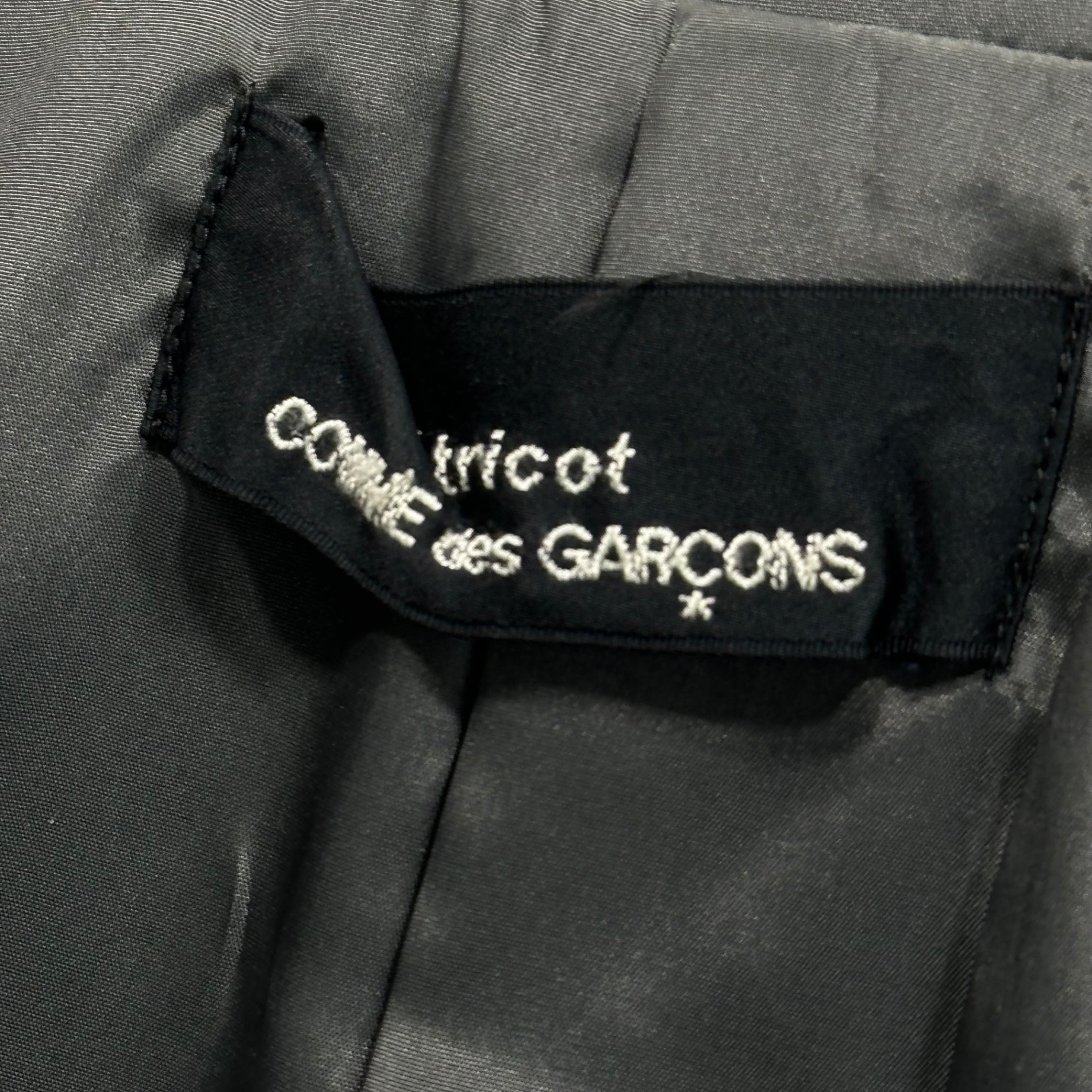 tricot COMME des GARCONS(トリココムデギャルソン) 99SS Big Collar Short Length Polyester Jacket ビッグカラー ショートレングス ポリエステル ジャケット TJ-100040 FREE ブラック AD1998