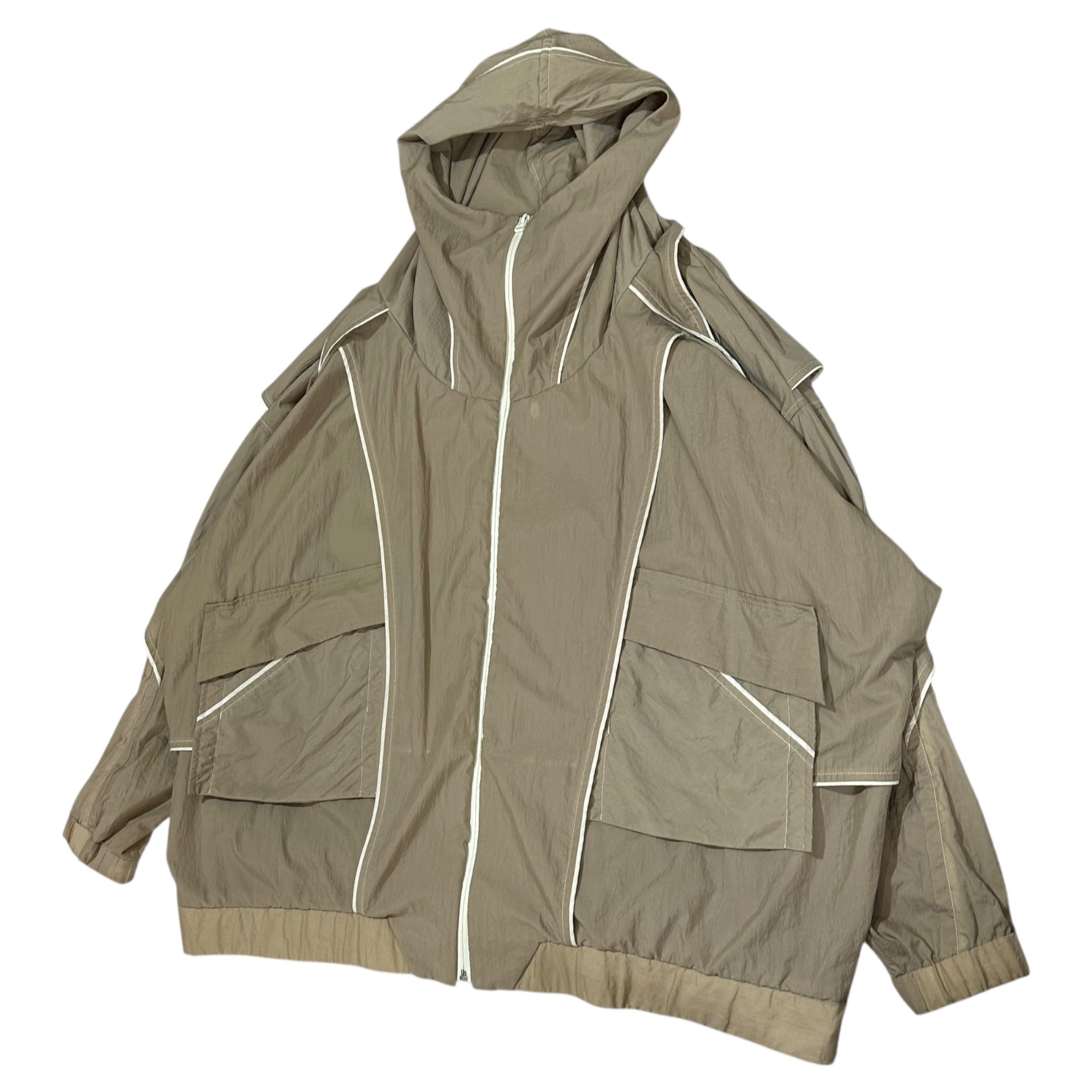 BALMUNG (バルムング) Layered High Neck Big Hoodie 重ね ハイネック ビッグ パーカー FREE アイボリー ブランドアイコンデザイン