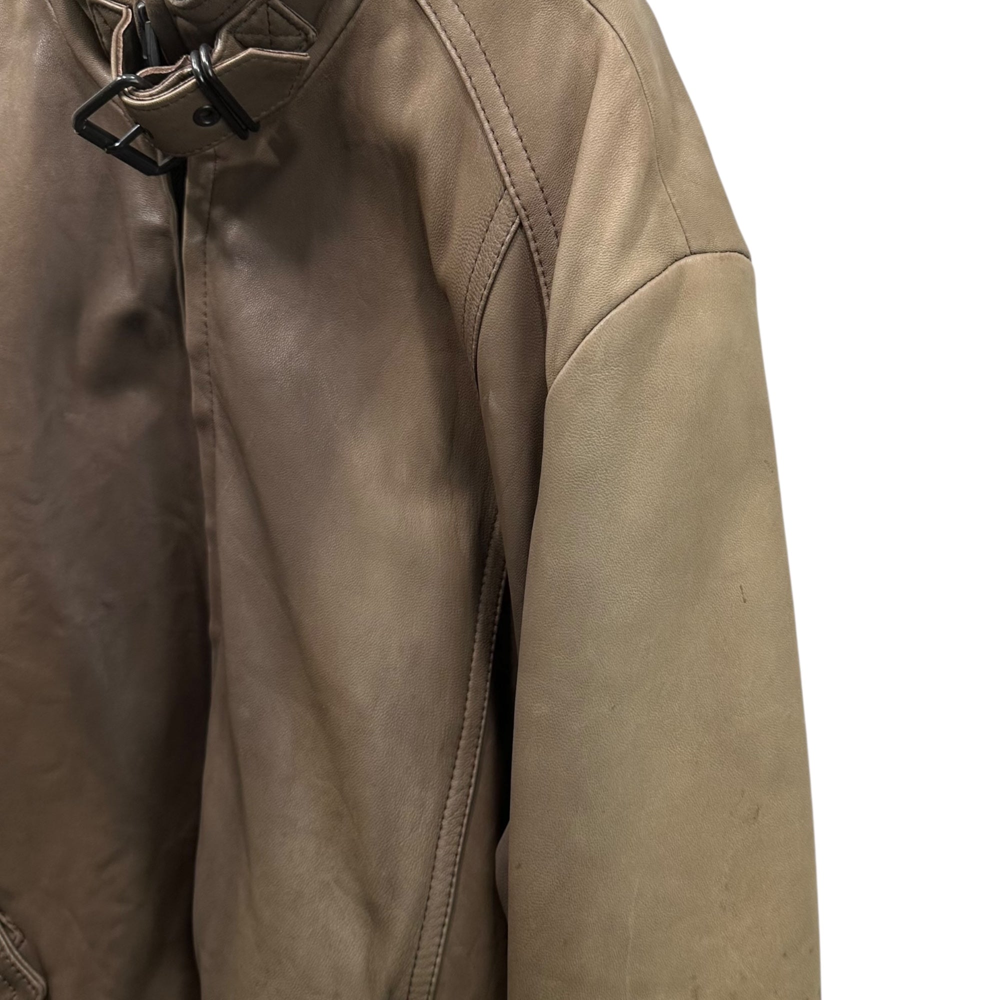 5351 POUR LES HOMMES(5351プールオム ) Zip-Up Single-Breasted Lamb Leather Jacket ジップアップ シングル ラムレザー ジャケット 4 ブラウン