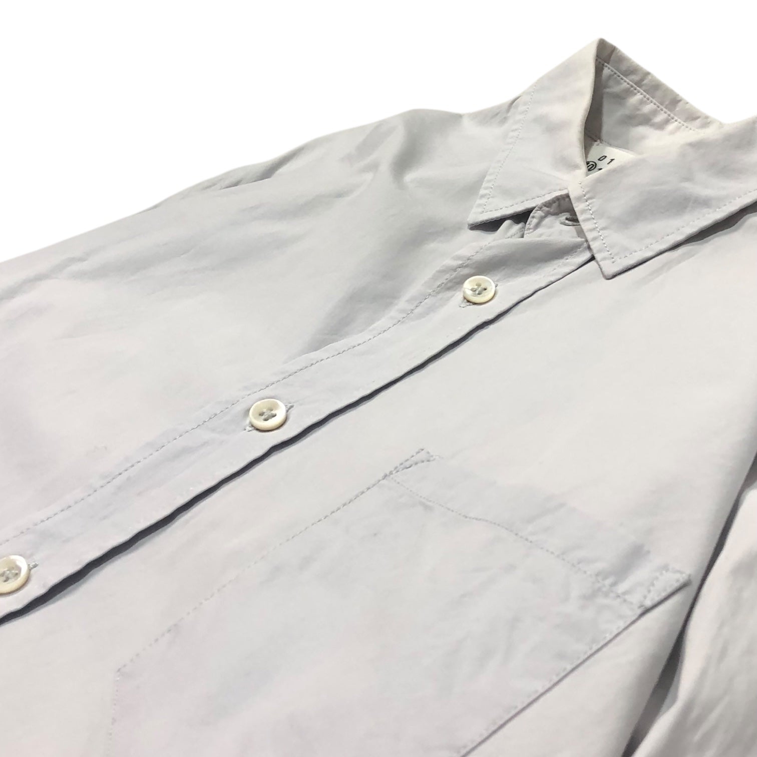 MAISON MARGIELA(メゾンマルジェラ) 12SS Punching processing regular collar shirt/パンチング加工レギュラーカラーシャツ S30DL0215 44(S程度) ライトグレー