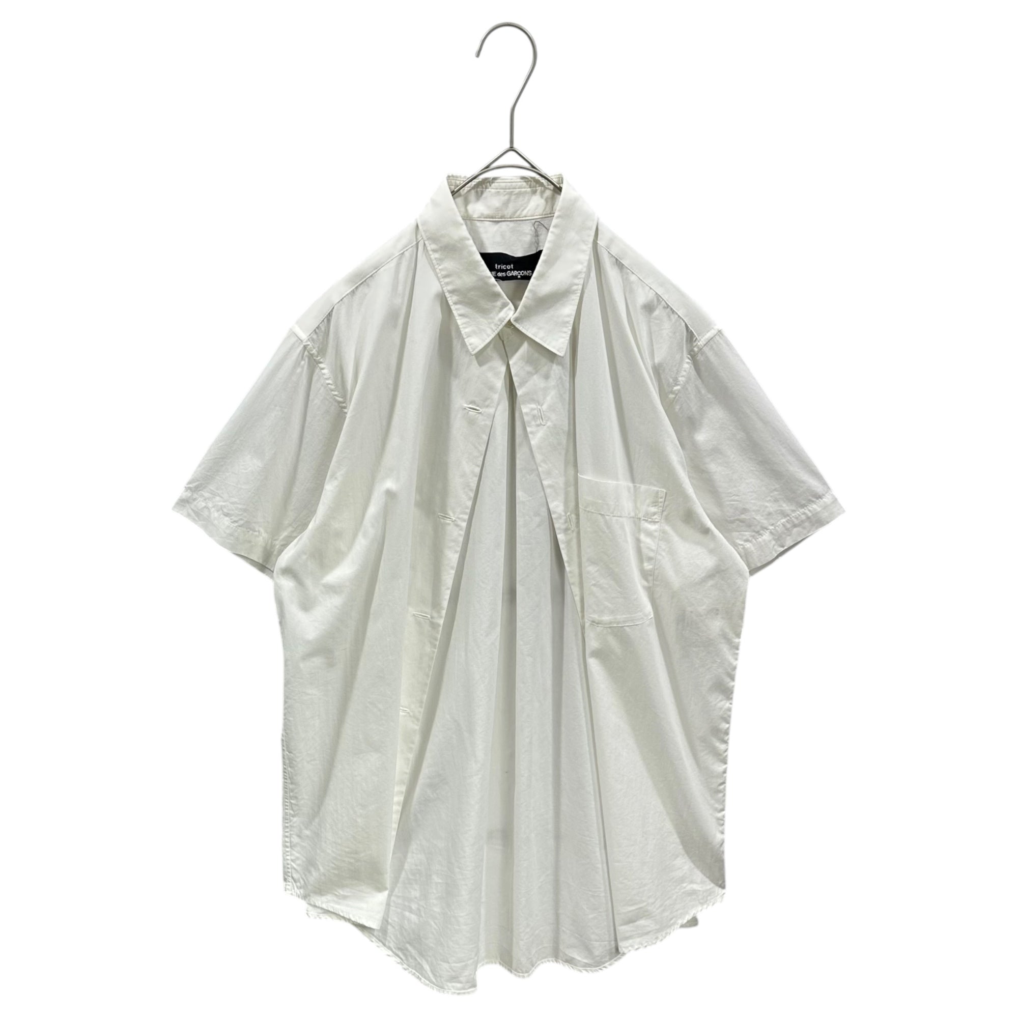 tricot COMME des GARCONS(トリココムデギャルソン) 1991SS Regular-Collar Short-Sleeve Buttonless Shirt レギュラーカラー 半袖 ボタンレス シャツ TB-020010 FREE ホワイト AD1990 男性着用可能