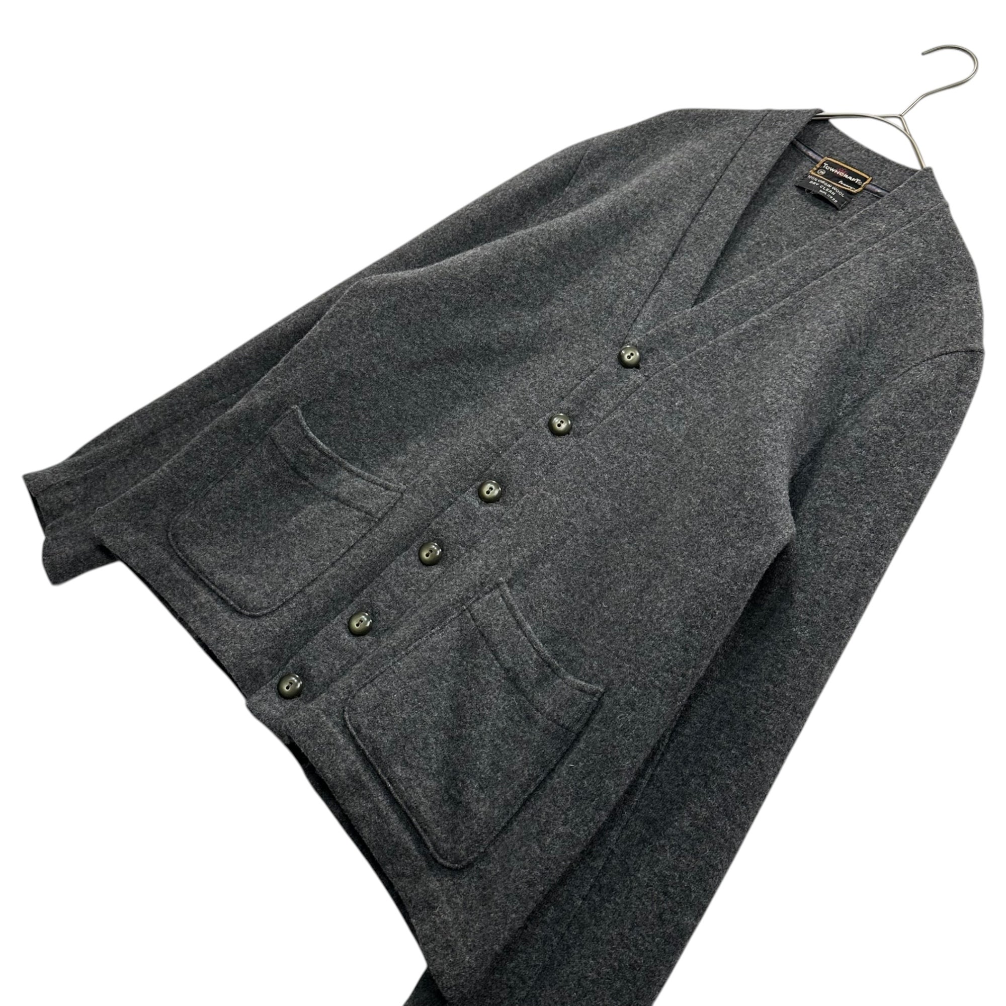 TOWNCRAFT(タウンクラフト) 60's~70's Vintage Wool Knit Cardigan ヴィンテージ ウール ニット カーディガン 36 グレー 60年代～70年代