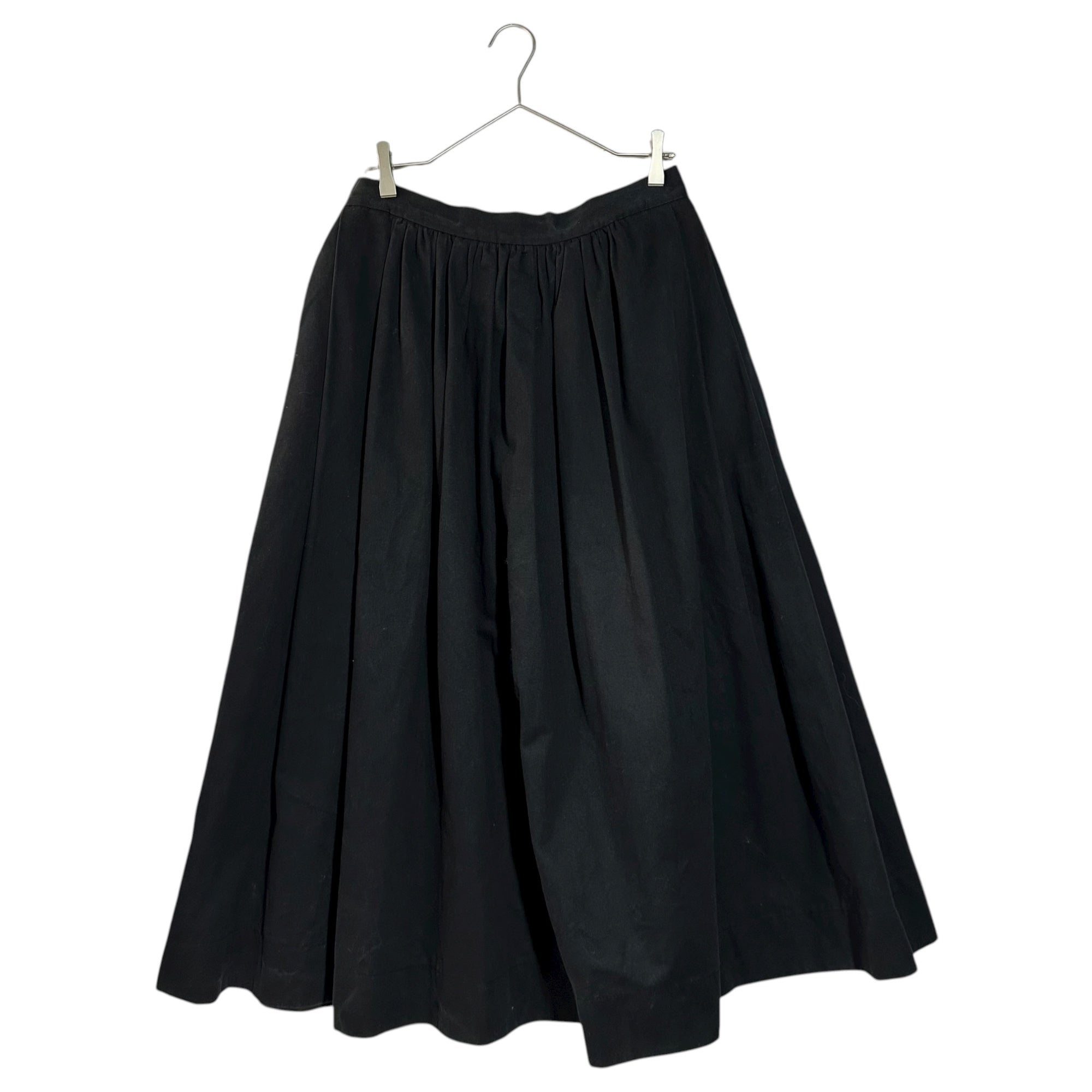 Euro vintage(ヨーロッパヴィンテージ) thick cotton black long skirt コットンの肉厚地なクラシカルロングスカート 表記無し(M~L程度) ブラック