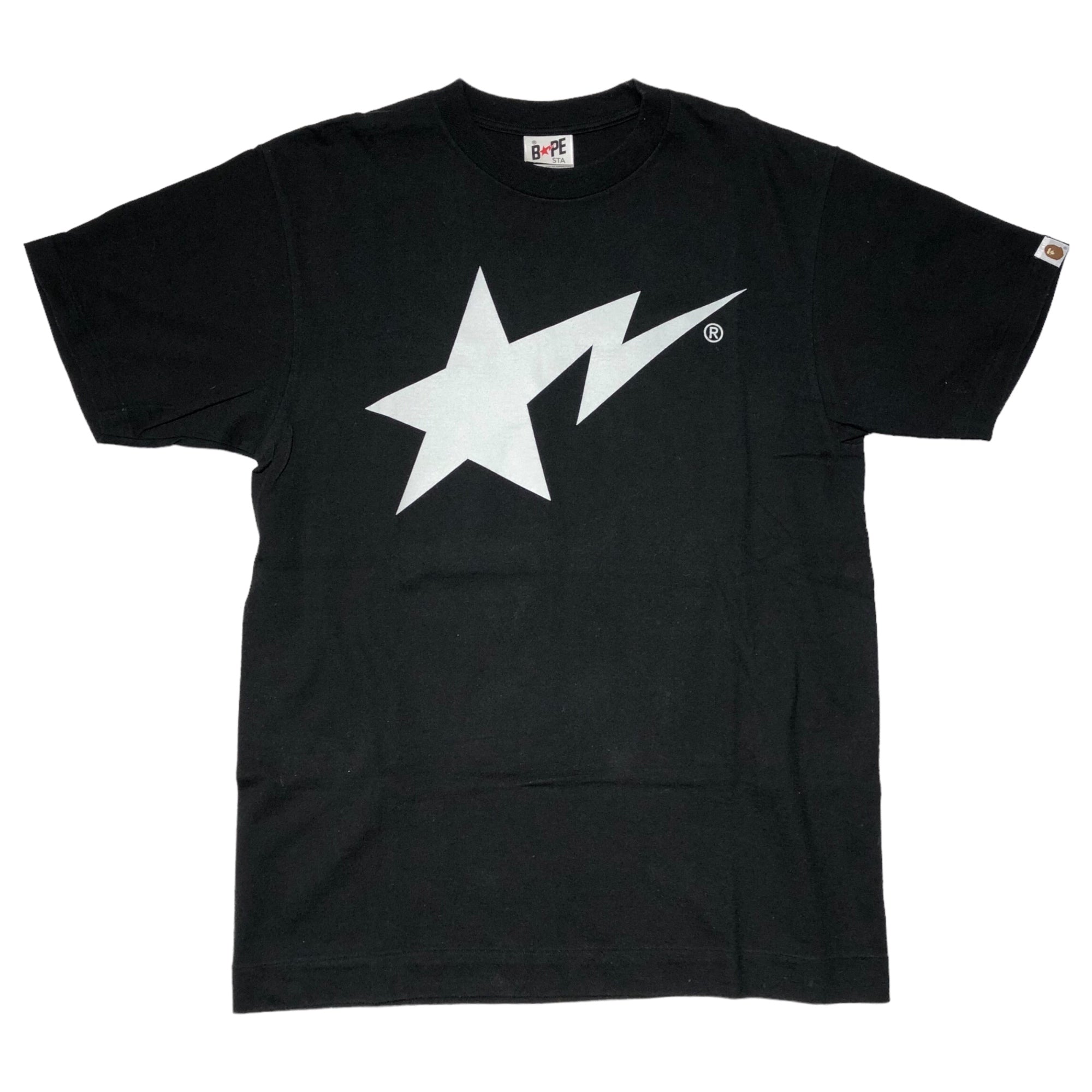 A BATHING APE(アベイシングエイプ) 90's BAPE STA T-shirt ベイプ スタ Tシャツ L ブラック×グレー
