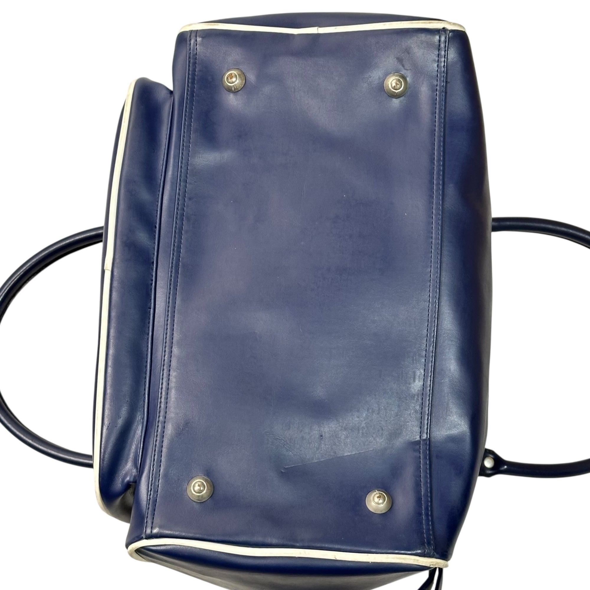 COMME des GARCONS SHIRT × FRED PERRY(コムデギャルソンシャツ × フレッドペリー) 2WAY Big Boston Bag ビッグ ボストン バッグ  W12408 ネイビー×ホワイト