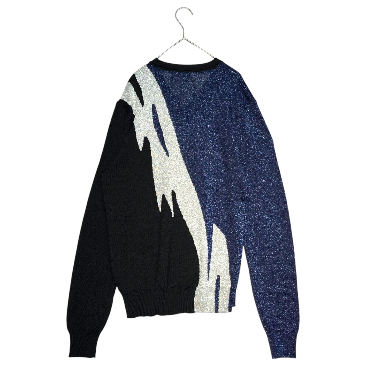 DSQUARED2(ディースクエアード) V-neck glitter knit pullover Vネック グリッター ニット プルオーバー S74HA0729 S15911 S ブルー×グレー