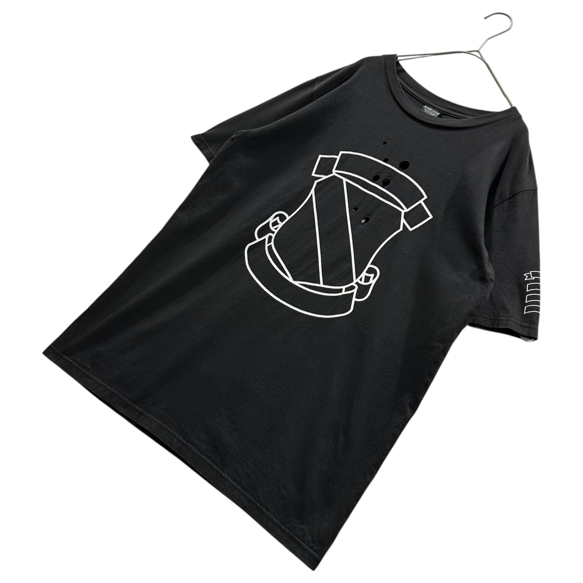 NUMBER (N)INE(ナンバーナイン) EMBLEM DAMAGE TEEE 復刻 エンブレム 穴あき Tシャツ 3 ブラック