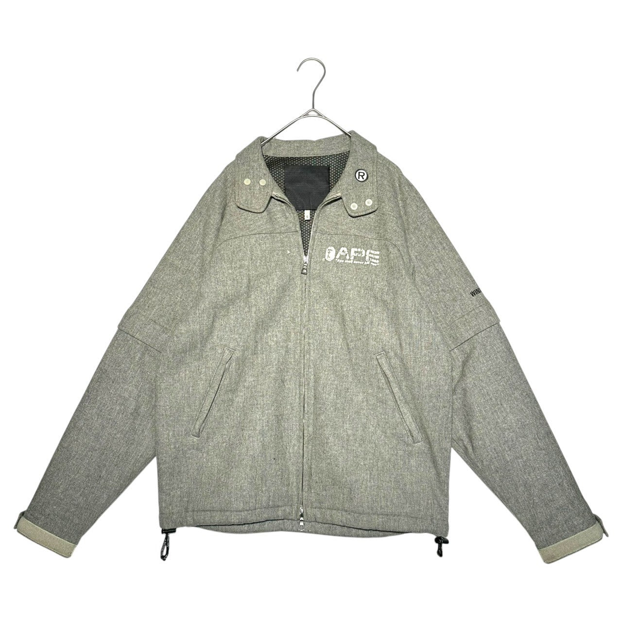 A BATHING APE(アベイシングエイプ) 90's GORE WINDSTOPPER 2WAY WOOL JACKET ウール ジャケット S グレー 初期 アーカイブ