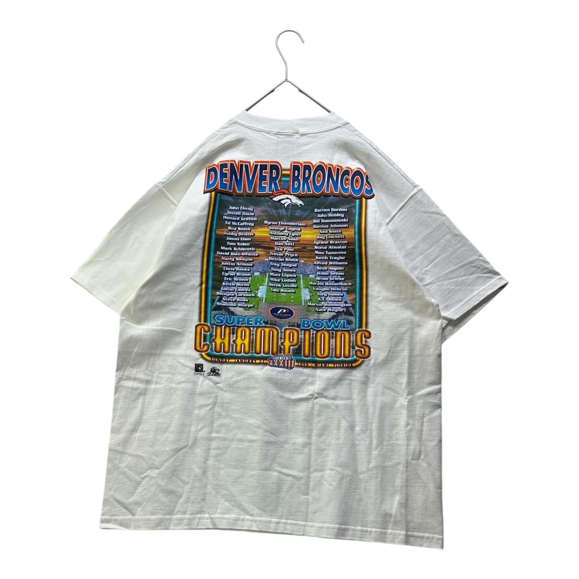 VINTAGE(ヴィンテージ) 1999 SUPER BOWL T-SHIRT 99年 スーパーボール Tシャツ L ホワイト×マルチカラー NFL