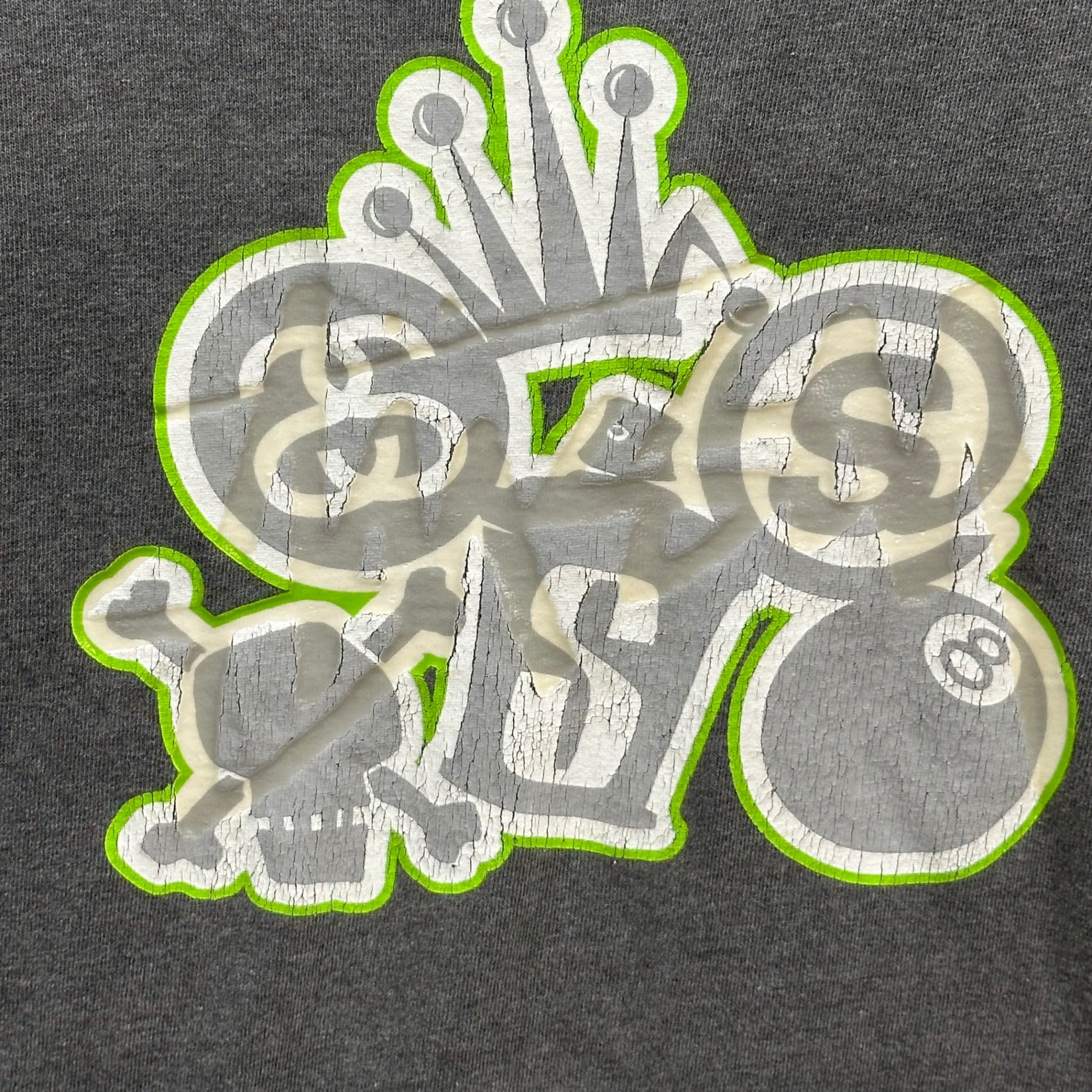 STUSSY(ステューシー) 90's USA made All Logo Tee オール ロゴ Tシャツ L グレー 90年代 OLD クラウン 8ボール ショーン