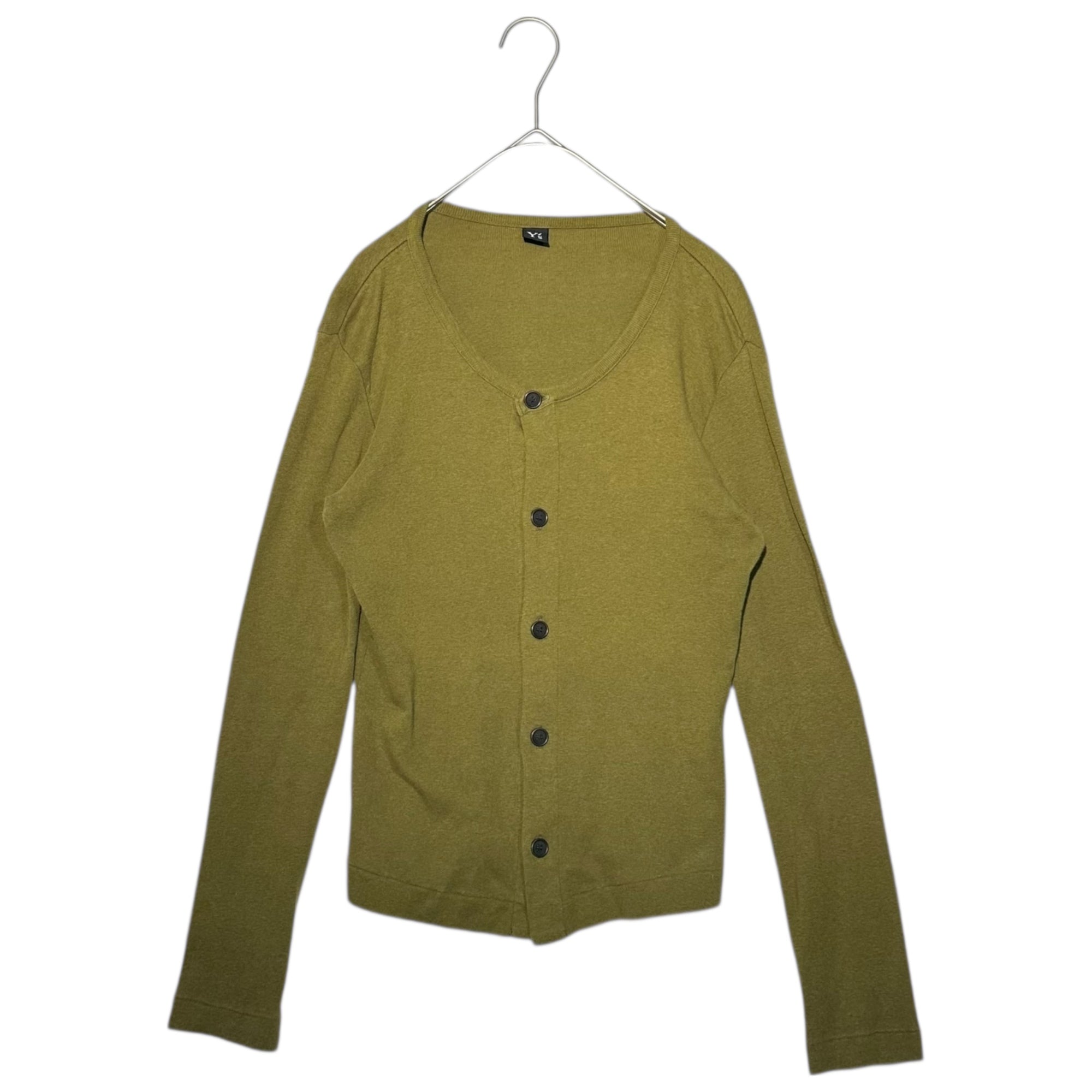 Y's(ワイズ) Crew Neck Cotton Wool Cardigan クルーネック コットン ウール カーディガン YQ-T50-062 3 カーキ