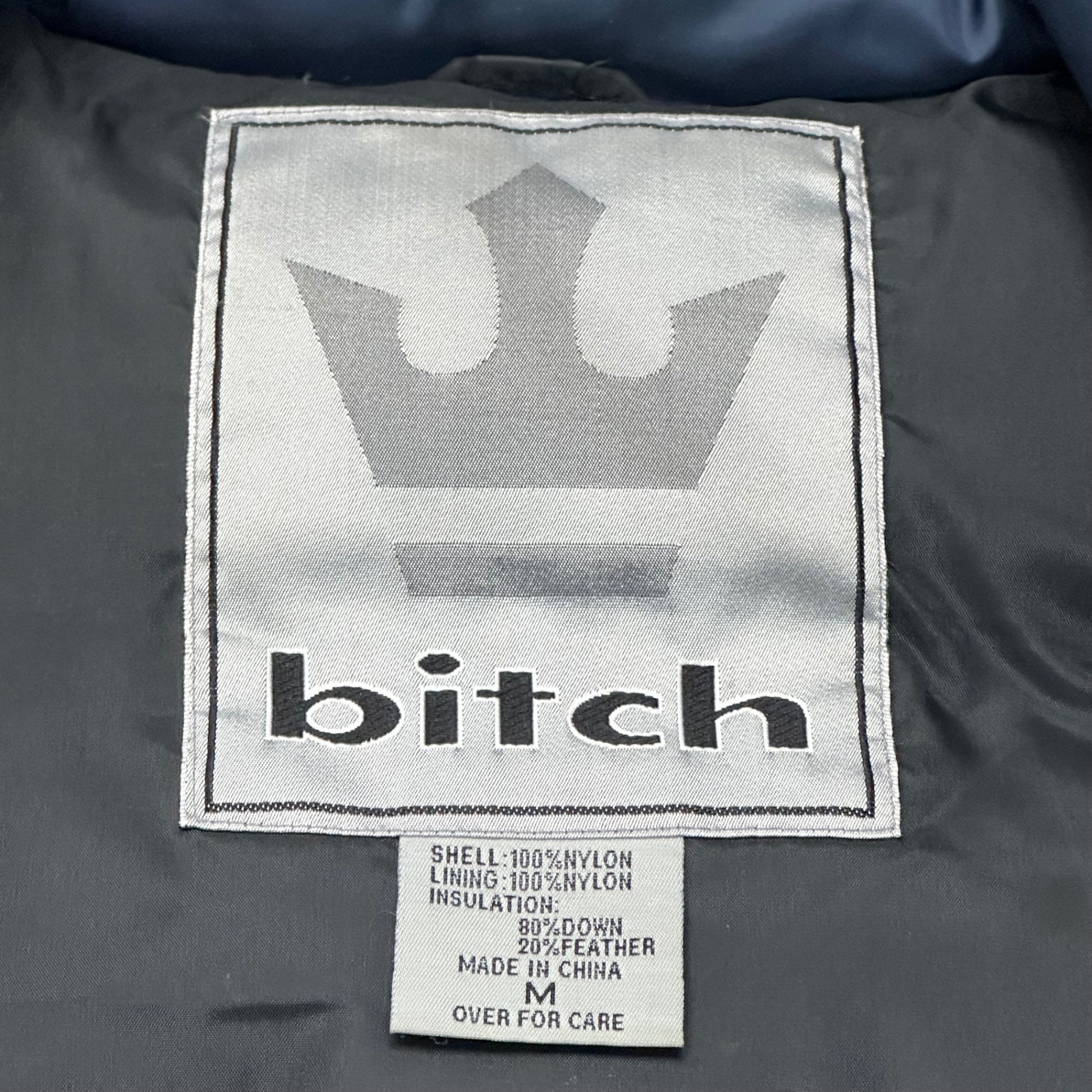 bitch skateboards(ビッチ スケートボーダーズ) 90’s Reflector Line Down Vest 90年代 リフレクター ライン ダウン ベスト M ブラック×ネイビー×シルバー