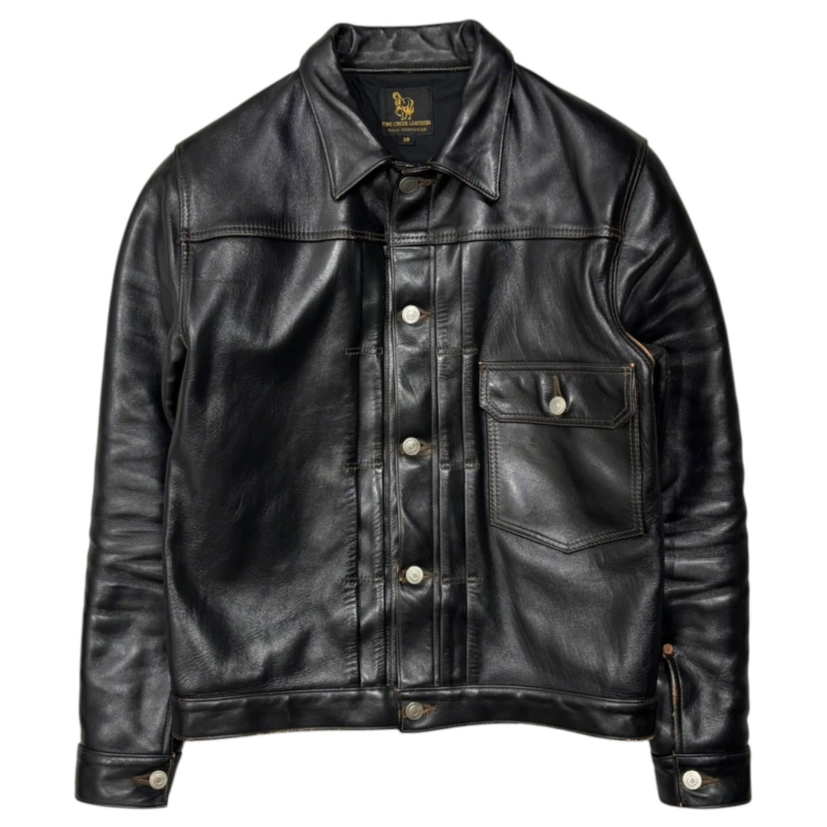 FINE CREEK LEATHERS(ファインクリークレザーズ) Richmond TYPE1 LEATHER JKT - Horsehide リッチモンド ホース レザー ジャケット 38 ブラック