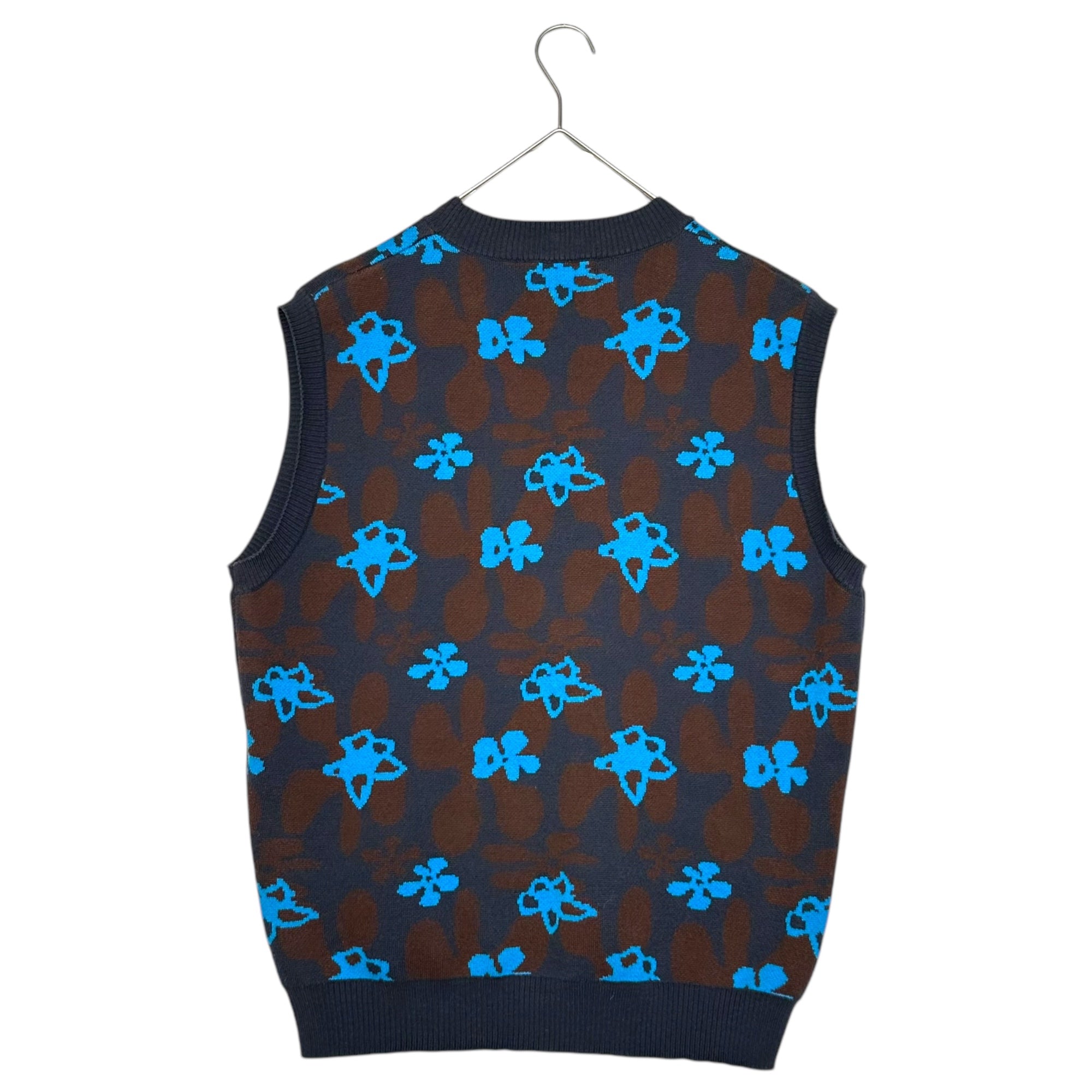 TTT MSW(ティーモダンストリートウエア) 23SS「Flower Camo Knit Vest」フラワーカモニットベスト TTT-2023SS-KT09 M ネイビー×ブラウン×ブルー