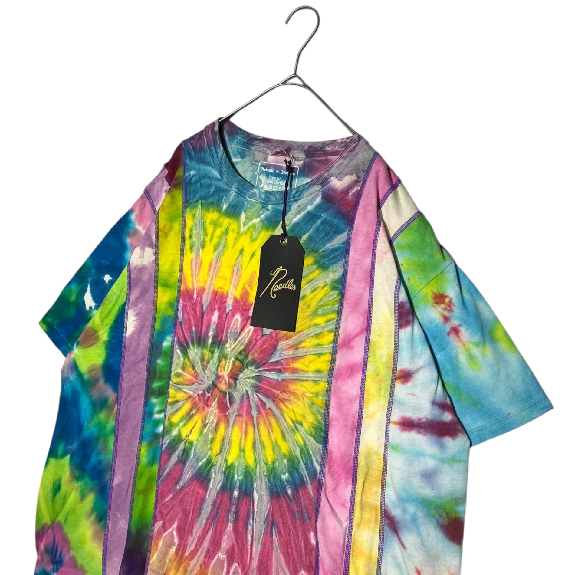 Rebuild by Needles(リビルドバイニードルズ) 5Cuts S/S Tee - Tie Dye タイダイ 再構築 Tシャツ FK396  FREE マルチカラー