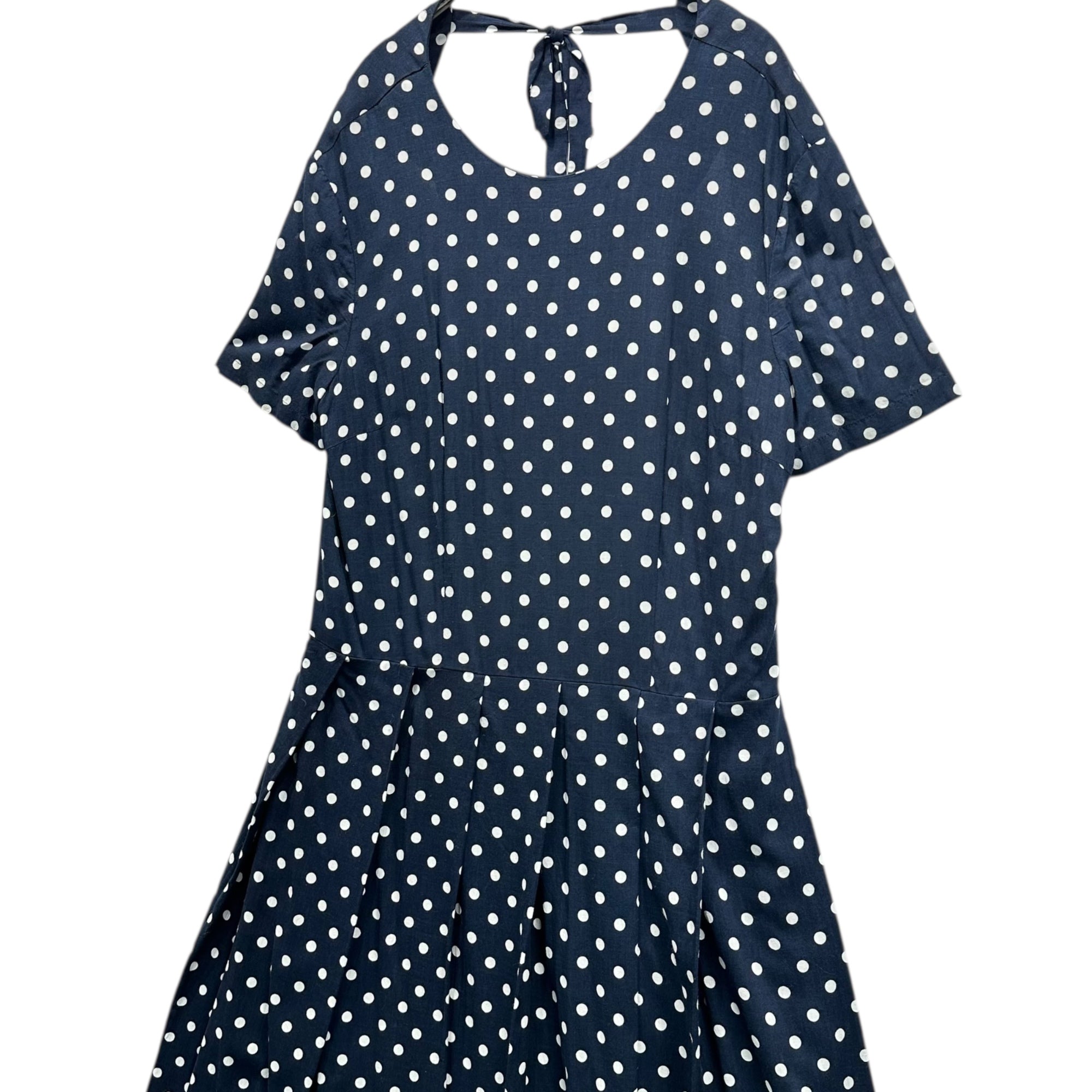 COMME des GARCONS COMME des GARCONS(コムデギャルソンコムデギャルソン) 14SS Polka Dot Apron Dress ドット柄 エプロン ワンピース RM-O023 M ネイビー×ホワイト AD2013