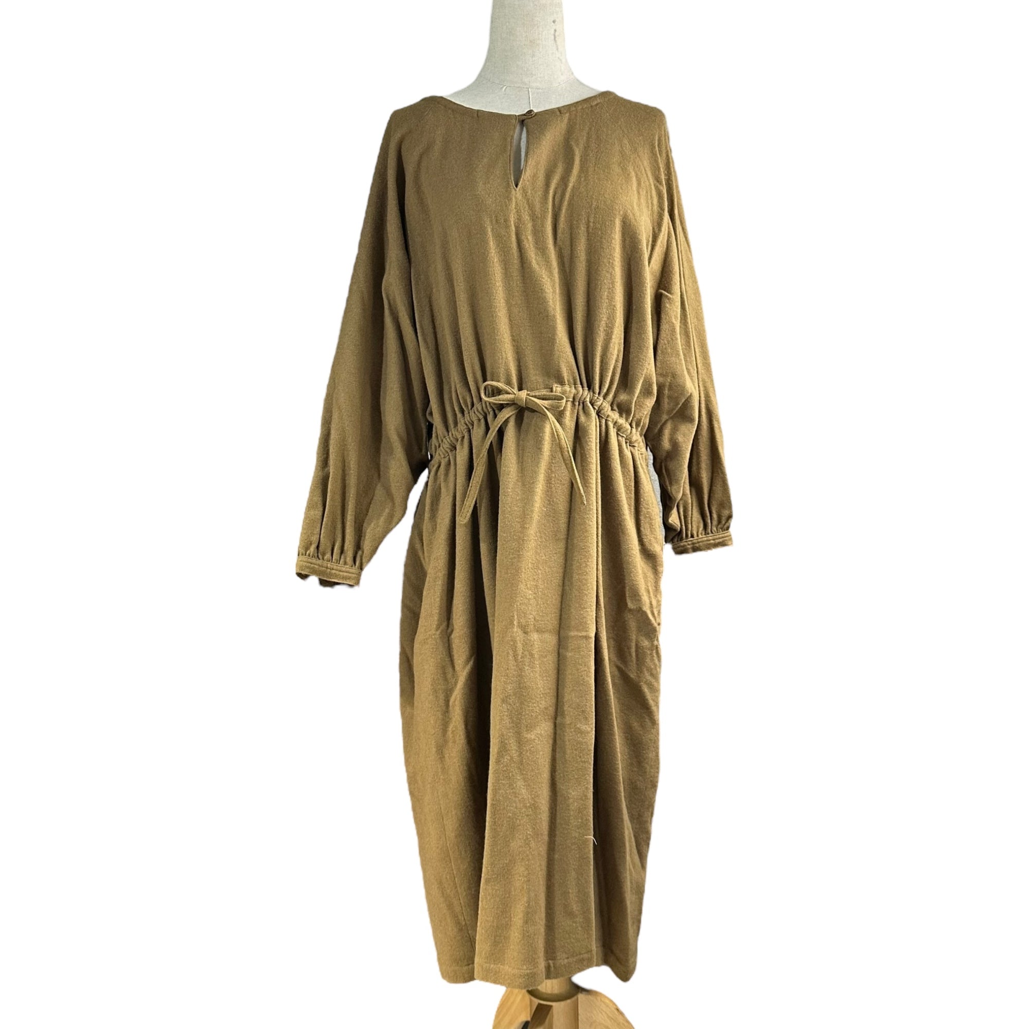 Y's(ワイズ) 70's Vintage Wool Raglan Sleeve Smock Dress 70年代 ヴィンテージ ウール ラグランスリーブ スモック ワンピース 9号(M~L) キャメル 最初期タグ