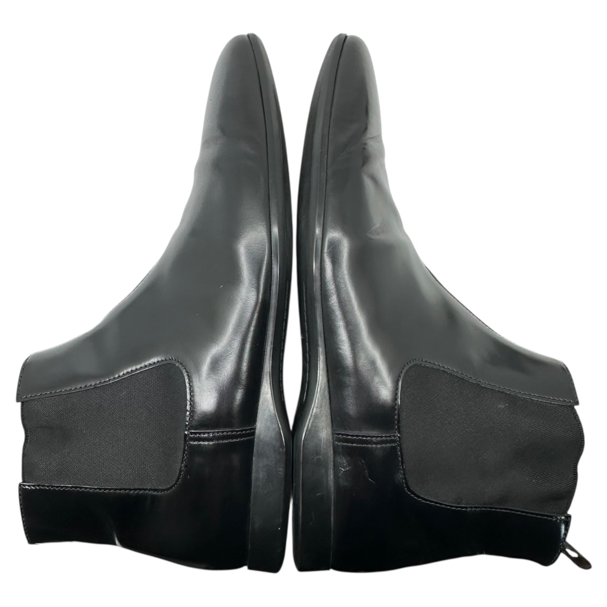 PRADA(プラダ) High-Shine Leather Square Toe Side-Gore Boots ハイシャイン レザー スクエアトゥ サイドゴア ブーツ T1544 7(26cm程度) ブラック