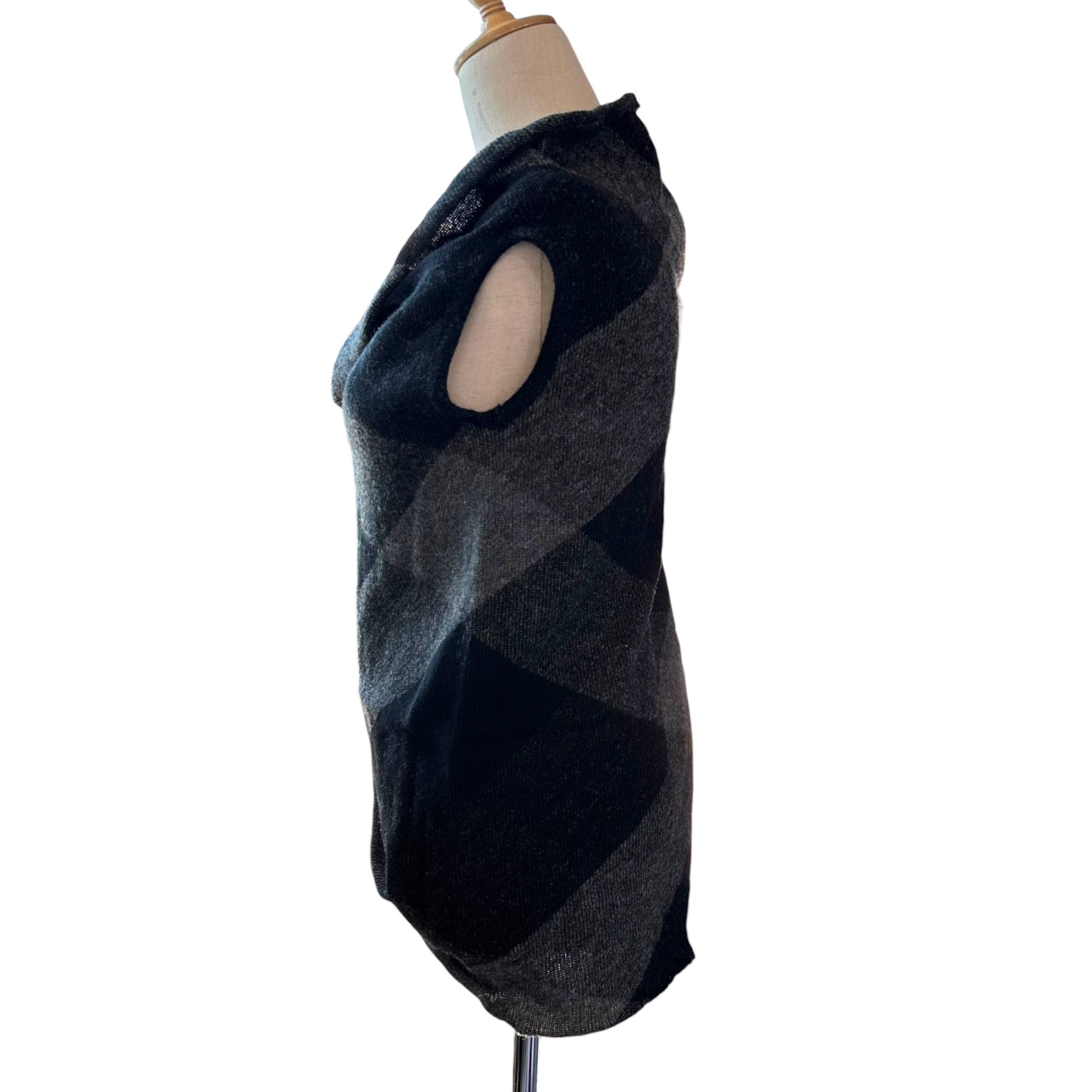 Y's(ワイズ) Shaped Wool Sleeveless Knit 変形 ウール ノースリーブ ニット YN-T35-965 表記無(M程度) グレー ベスト