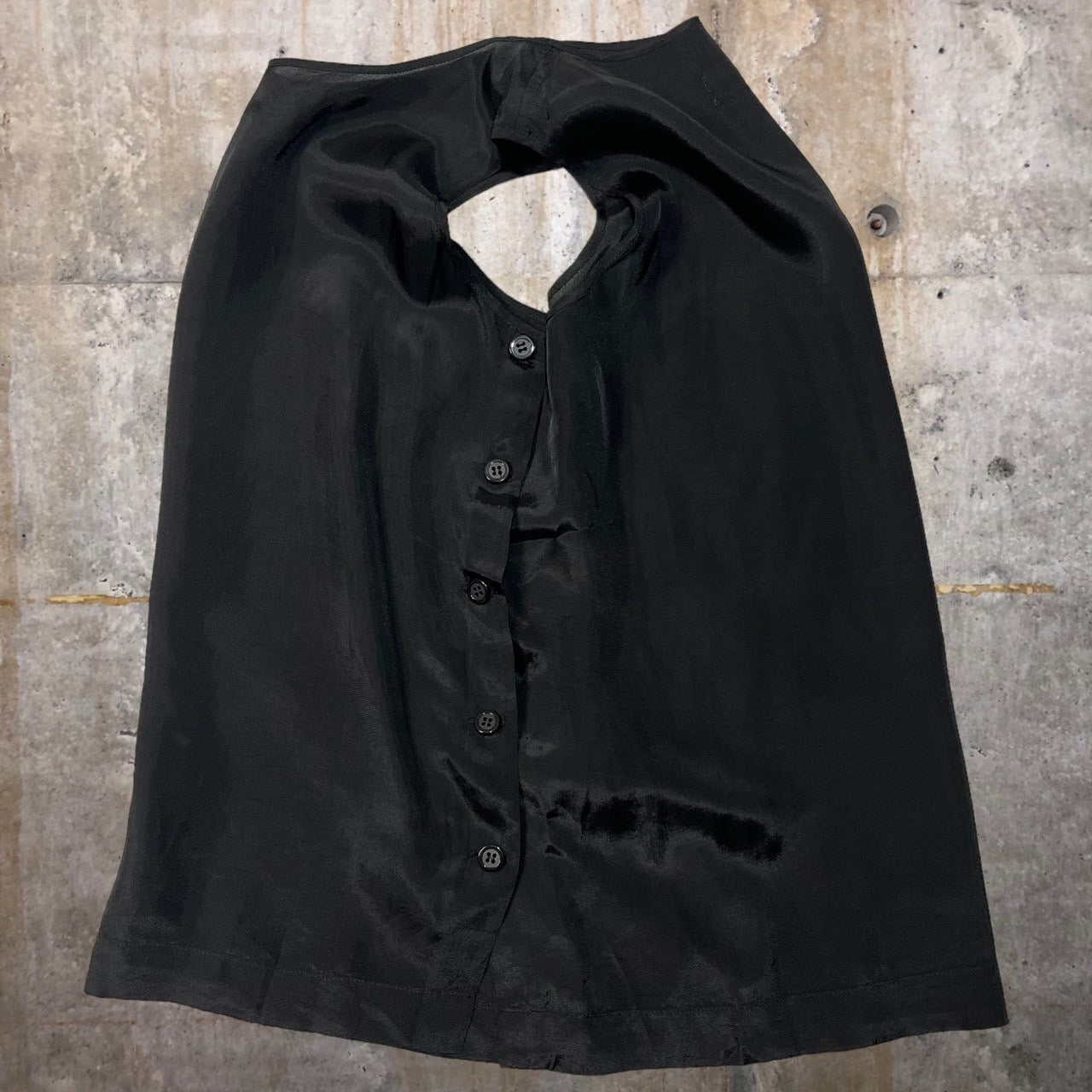 robe de chambre COMME des GARCONS(ローブドシャンブルコムデギャルソン) 80'sサイドボタンレーヨンベスト RB-020040 表記なし(S~M程度) ブラック AD1989