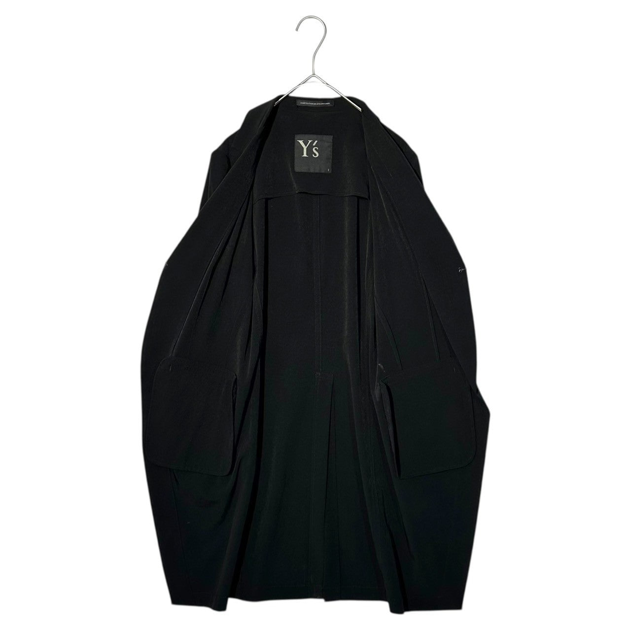 Y's(ワイズ) Tailor-made jacket with hook-and-eye fastener (triacetate body) 燕尾 タイプ フックボタン テーラード ジャケット(トリアセテートボディ) YJ-J12-500 1(S程度) ブラック
