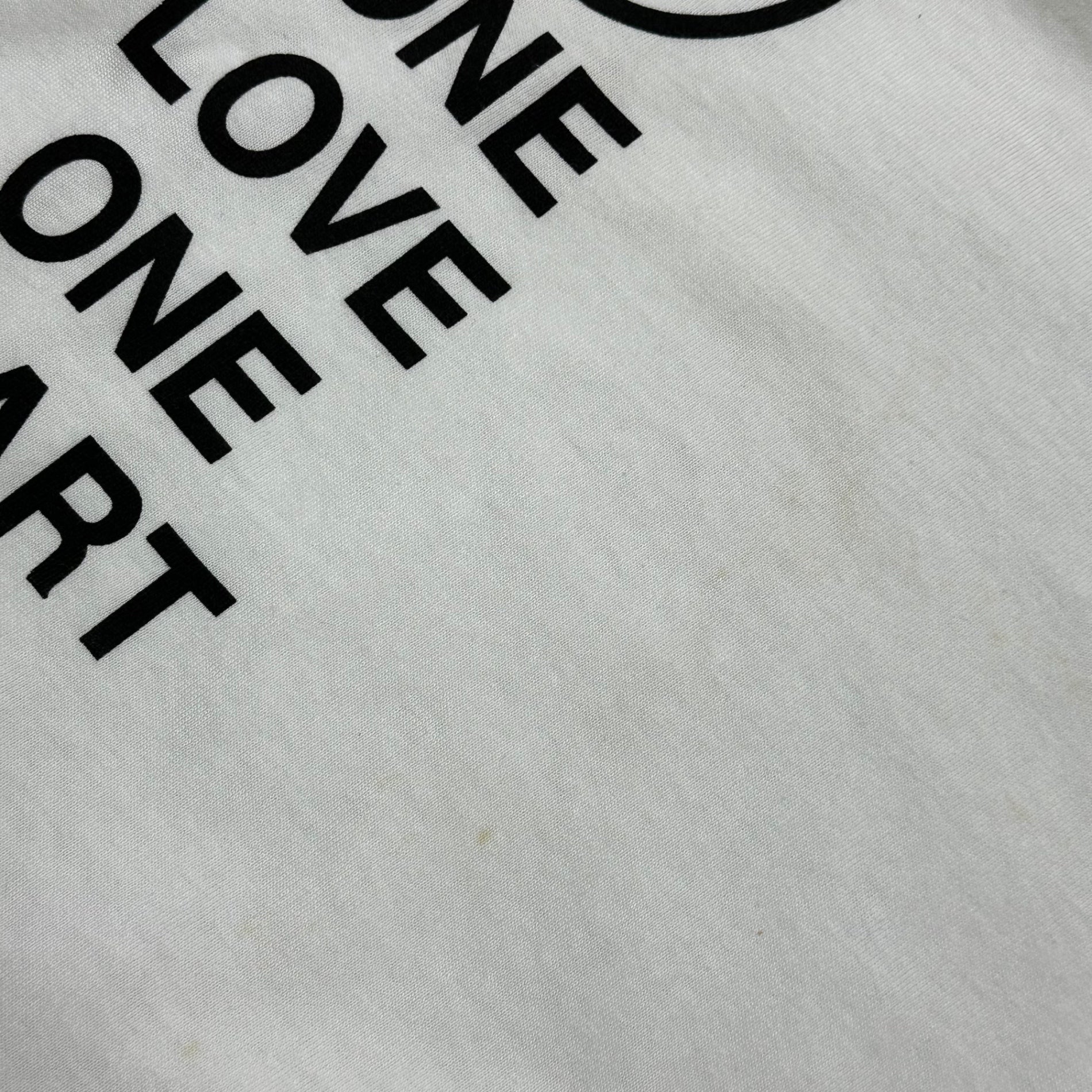 STUSSY×FRAGMENT DESIGN(ステューシー×フラグメントデザイン) 2011's ONE WORLD ONE HEART TEE チャリティー Tシャツ M ホワイト ロゴ コラボ