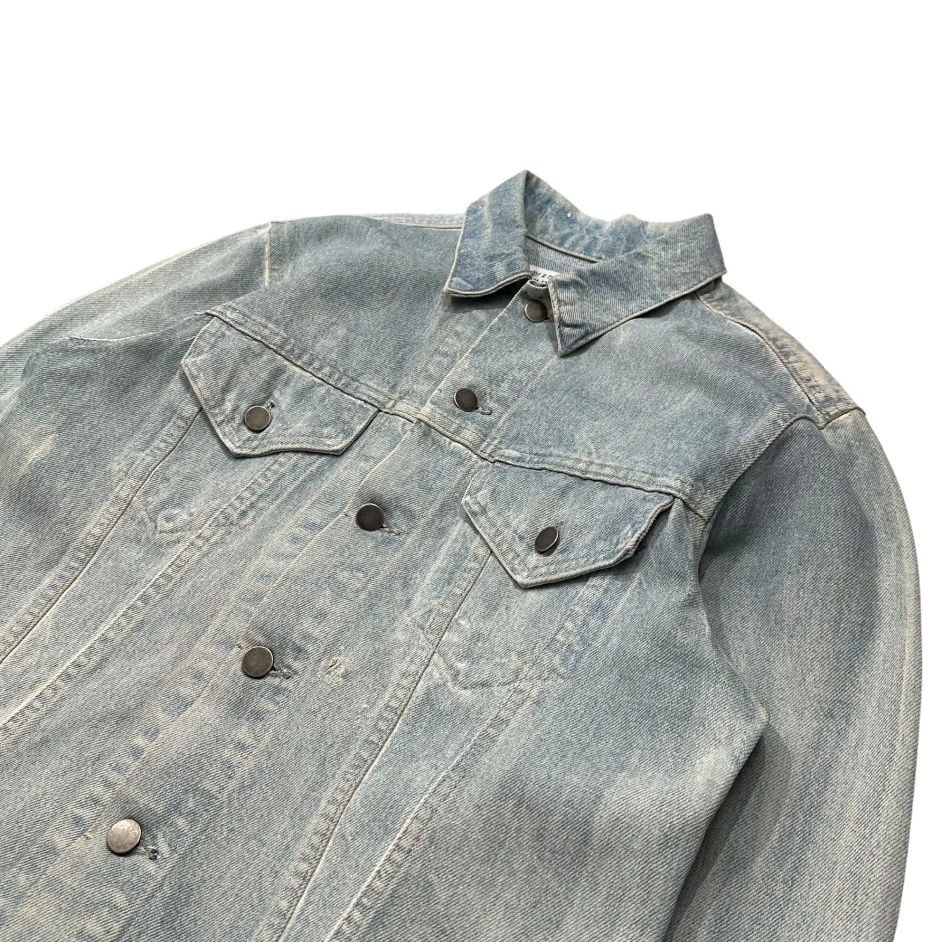 Maison Martin Margiela(メゾン マルタンマルジェラ) 2003SS Artisanal Waxed Denim Jacket アーティザナル ワックス デニム ジャケット 611B007002 M(XL程度) ライトインディゴ 00's ペンキ アーカイブ