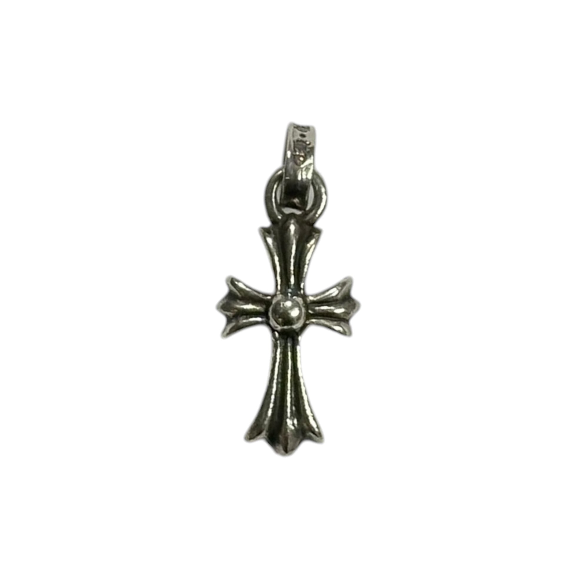 CHROME HEARTS(クロムハーツ) CH CROSS BABY FAT CHARM w/ ROLL CHAIN 18" CHクロス ベイビー ファット ＆ ロールチェーン 18インチ シルバー