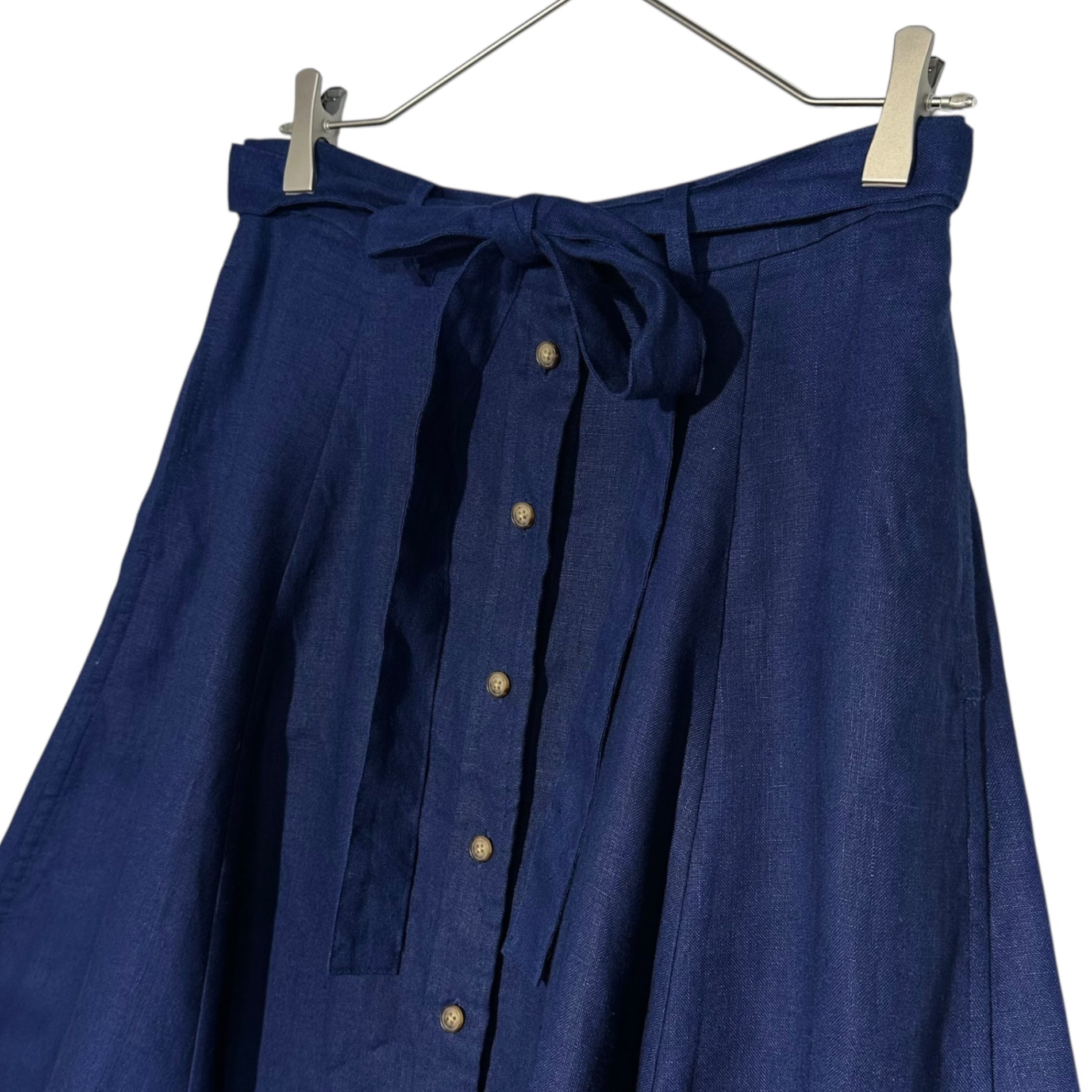 POLO RALPH LAUREN(ポロラルフローレン) Front button linen long skirt フロントボタン リネン ロング スカート 0200011323 4(160cm) ブルー