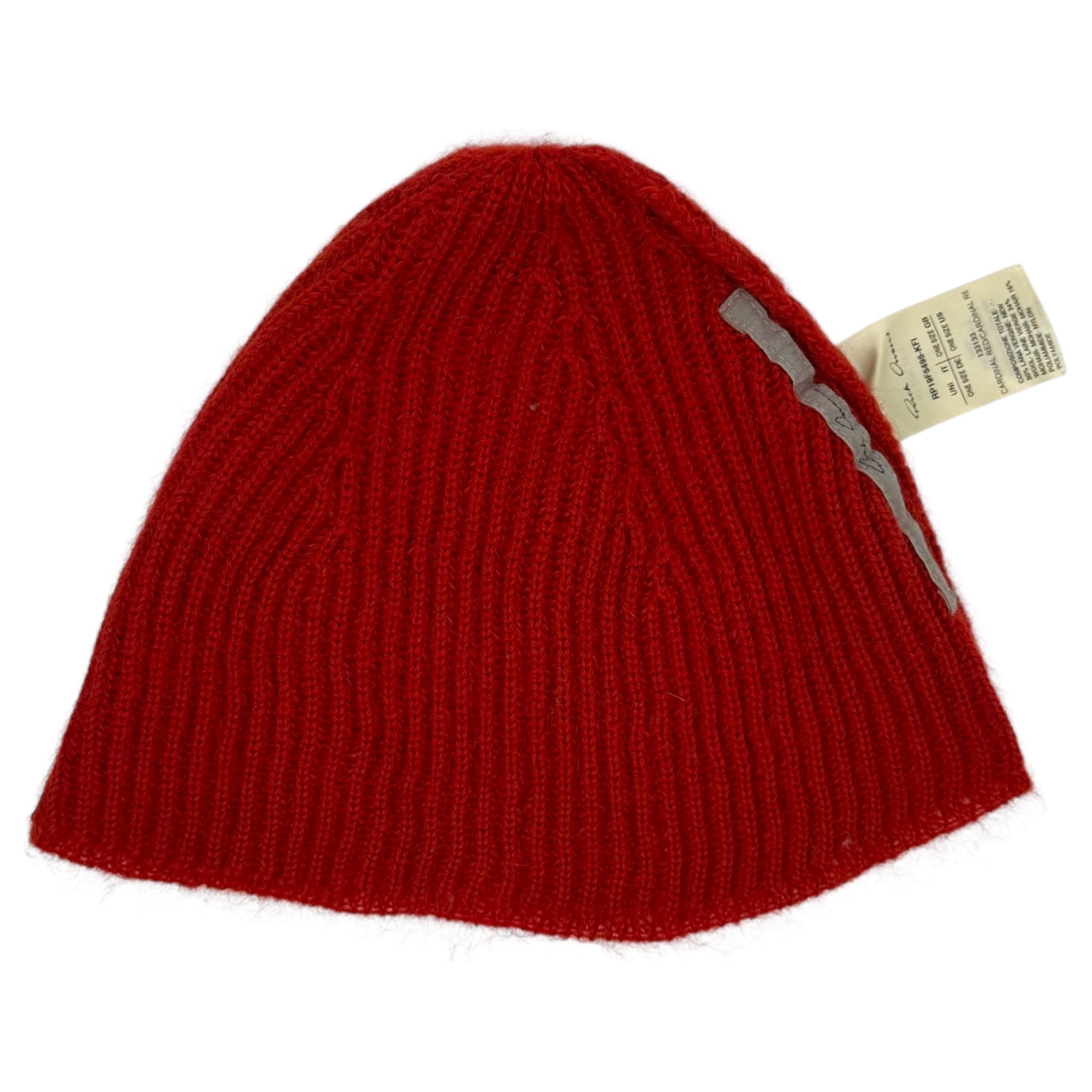 Rick Owens(リックオウエンス) 19AW Wool Mohair Beanie ウール モヘア ビーニー RP19F5495 レッド ニット帽