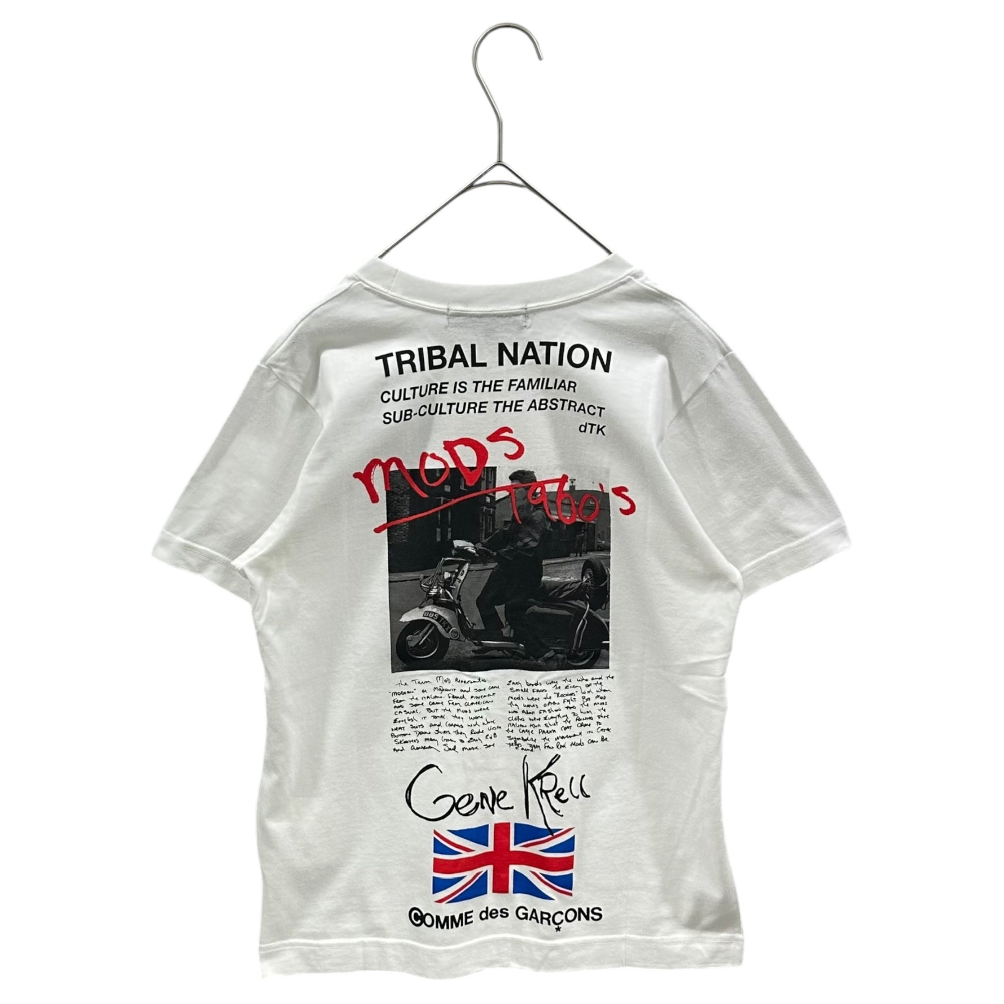 COMME des GARCONS(コムデギャルソン) 2002AW ”Gene Krell” MODS 1960's Tee 青山限定 ジーンクレール モッズ Tシャツ  KG-T001 S ホワイト AD2002 00's