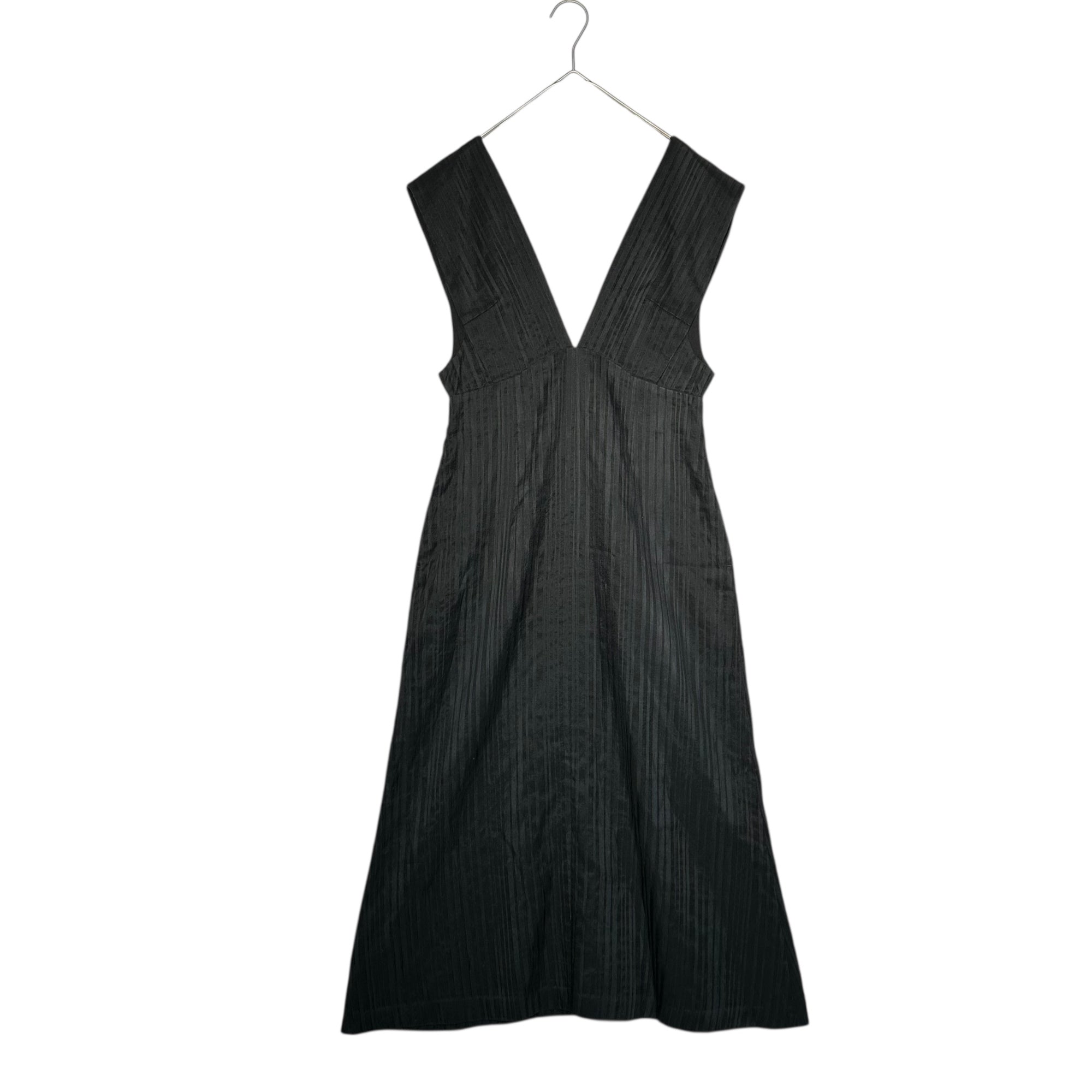 mame kurogouchi(マメクロゴウチ) Ribbon Stripe V Neck Dress ジャンパースカート ワンピース MM20FW-DR047 2(M程度) ブラック