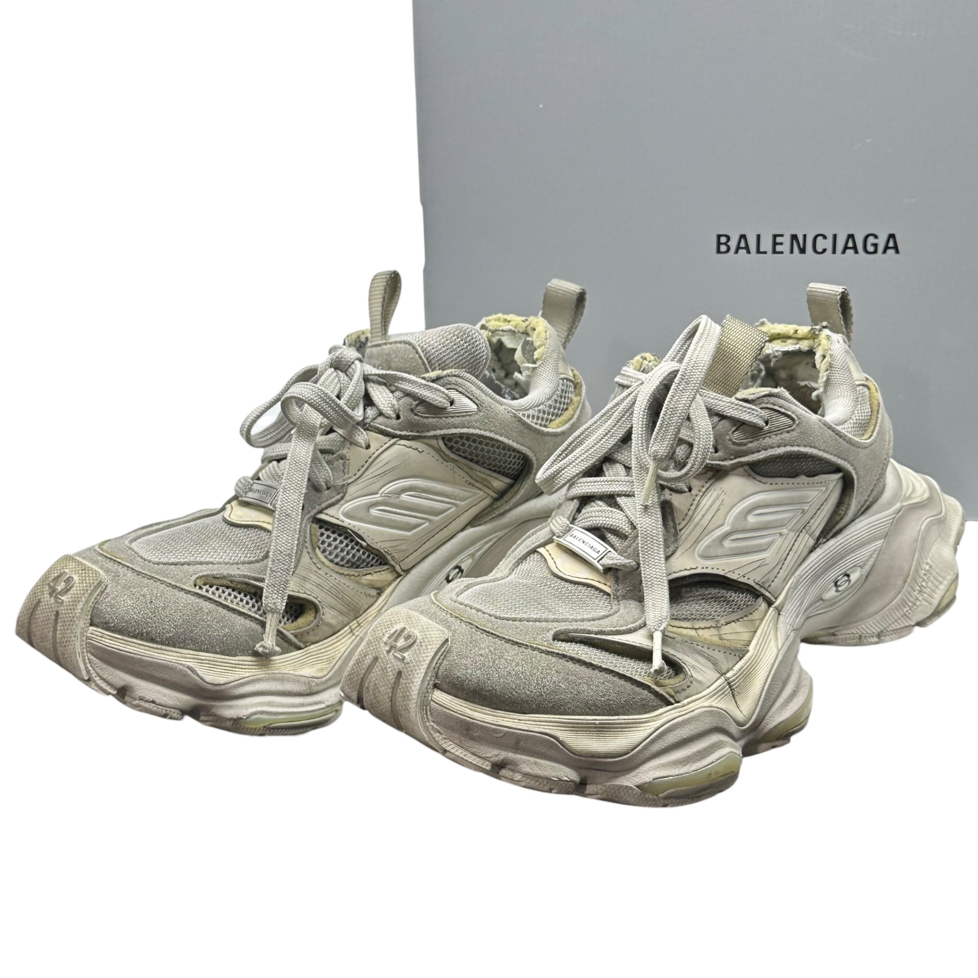 BALENCIAGA(バレンシアガ) CARGO カーゴ ヴィンテージ加工 スニーカー 785754 27.5cm グレー×ホワイト