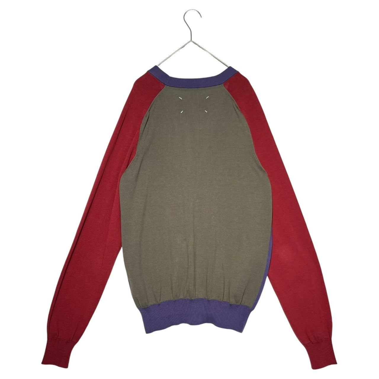 Maison Martin Margiela(メゾン マルタンマルジェラ) 15SS Multicolor V-neck cardigan マルチカラー Vネック カーディガン S50HA0576 S パープル×レッド×ブラウン ニット