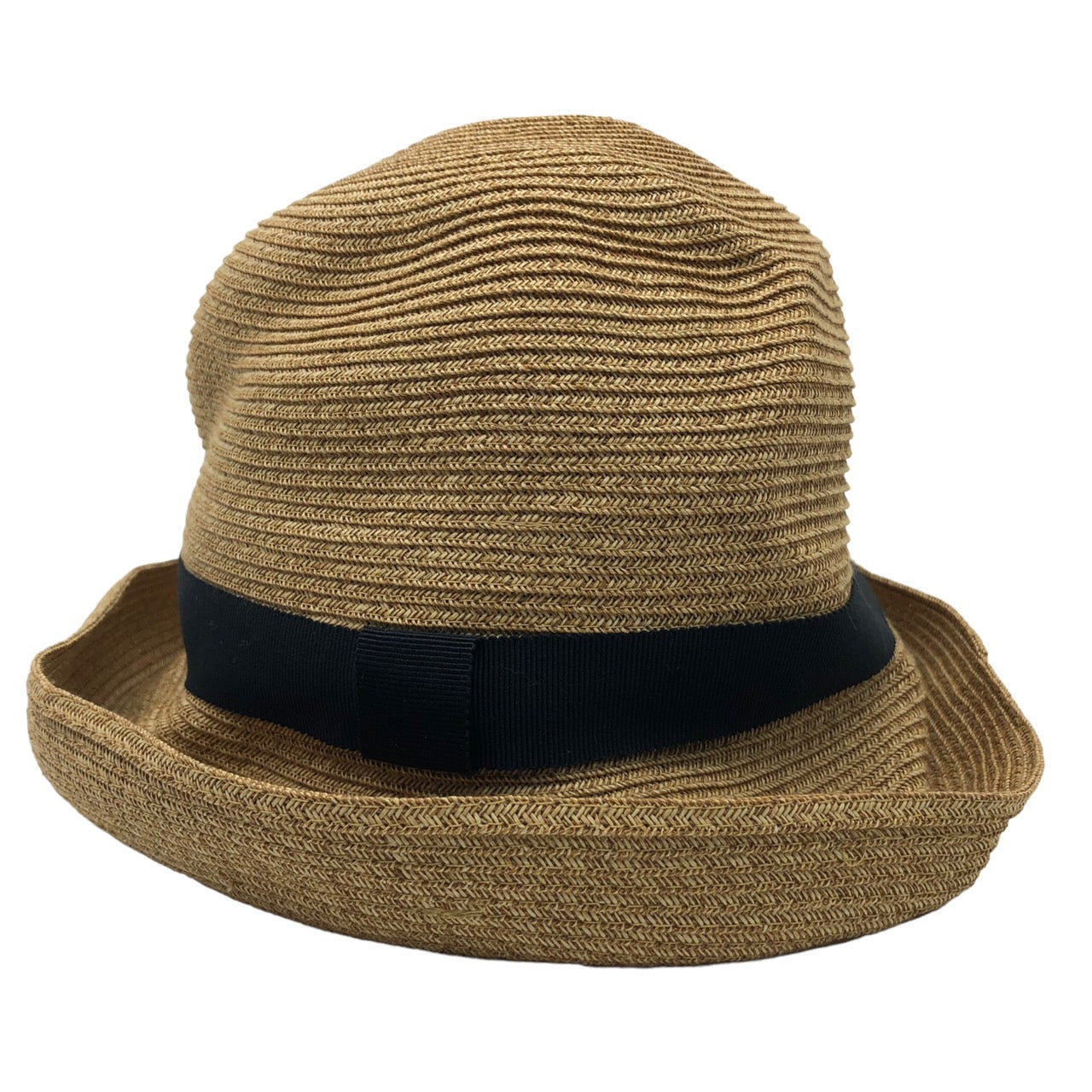 mature ha.(マチュアーハ) BOXED HAT 7cm brim grosgrain ribbon/ボックスハット SIZE M ナチュラル 箱付 定価19,800円(税込)