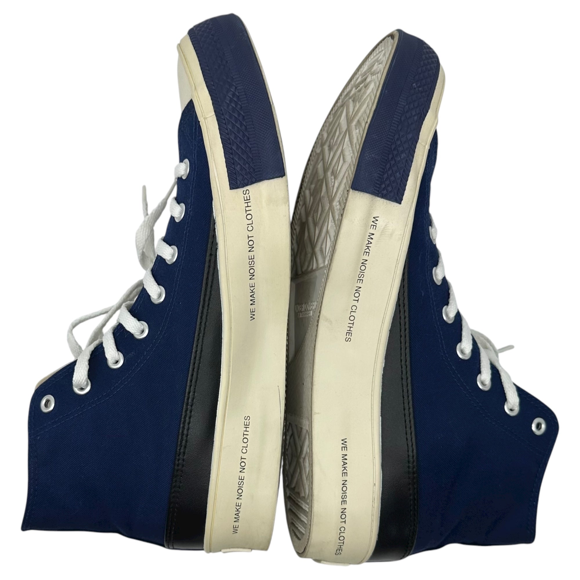 UNDERCOVER(アンダーカバー) 16SS High-top canvas sneakers レザー 切替 ハイカット キャンバス スニーカー UCQ4F03-1 L(27cm~27.5cm) ネイビー