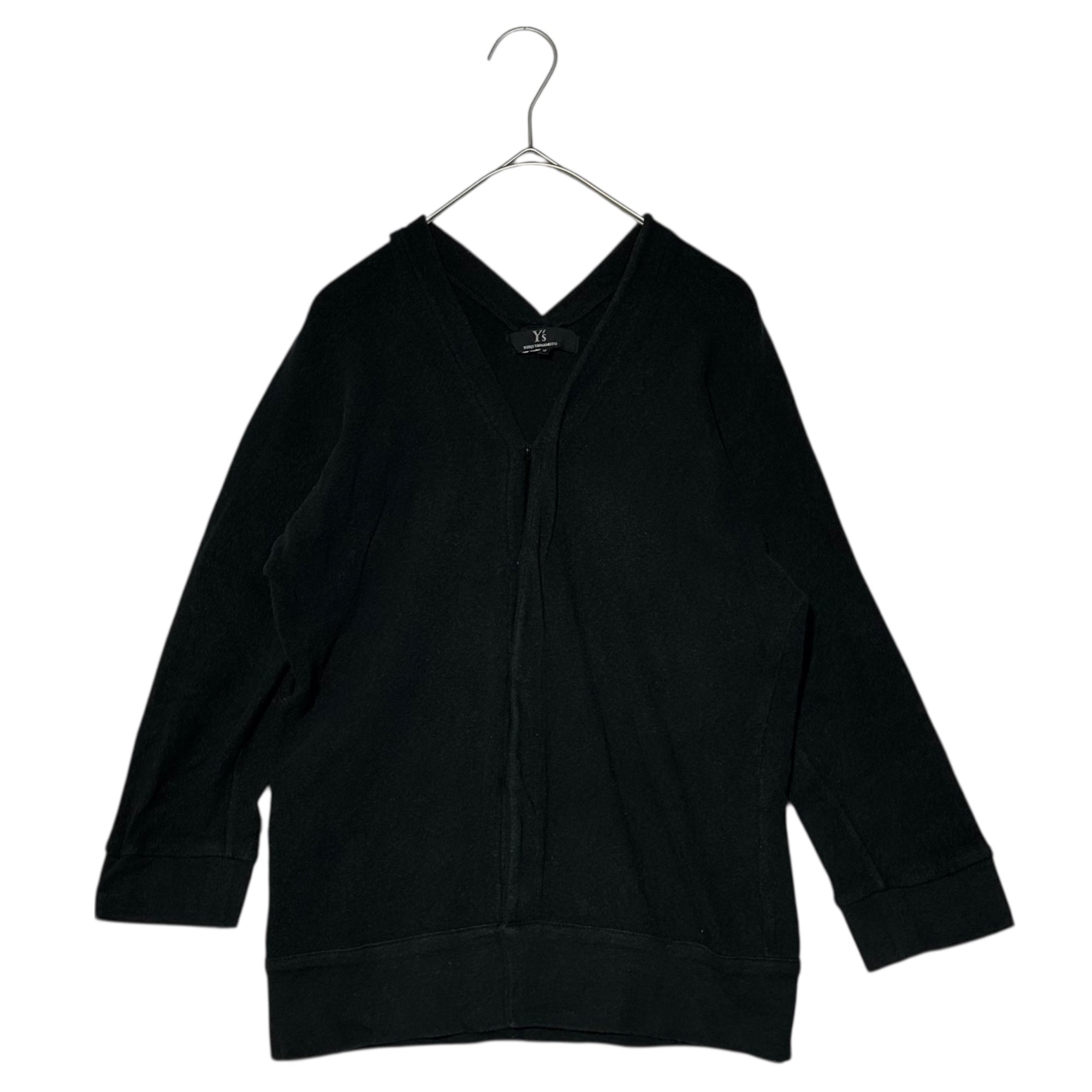 Y's(ワイズ) Brushed Cotton Poly Stretch Snap Button Cardigan 起毛加工 コットン ポリ ストレッチ スナップ ボタン カーディガン 首元タグ切り取り 3(L程度) ブラック