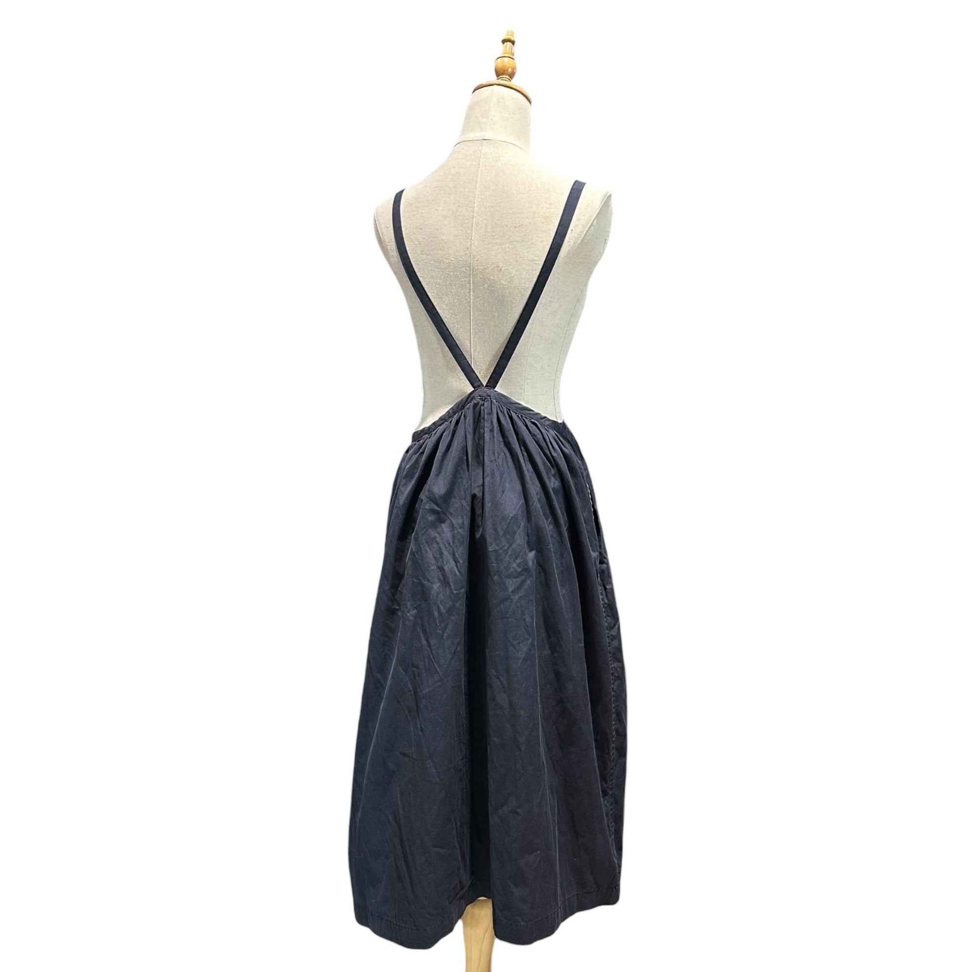 robe de chambre COMME des GARCONS(ローブドシャンブルコムデギャルソン) 80~90's Vintage Cotton Suspenders Skirt 80年～90年代 ヴィンテージ コットン サスペンダー 吊り スカート  ネイビー AD表記消え
