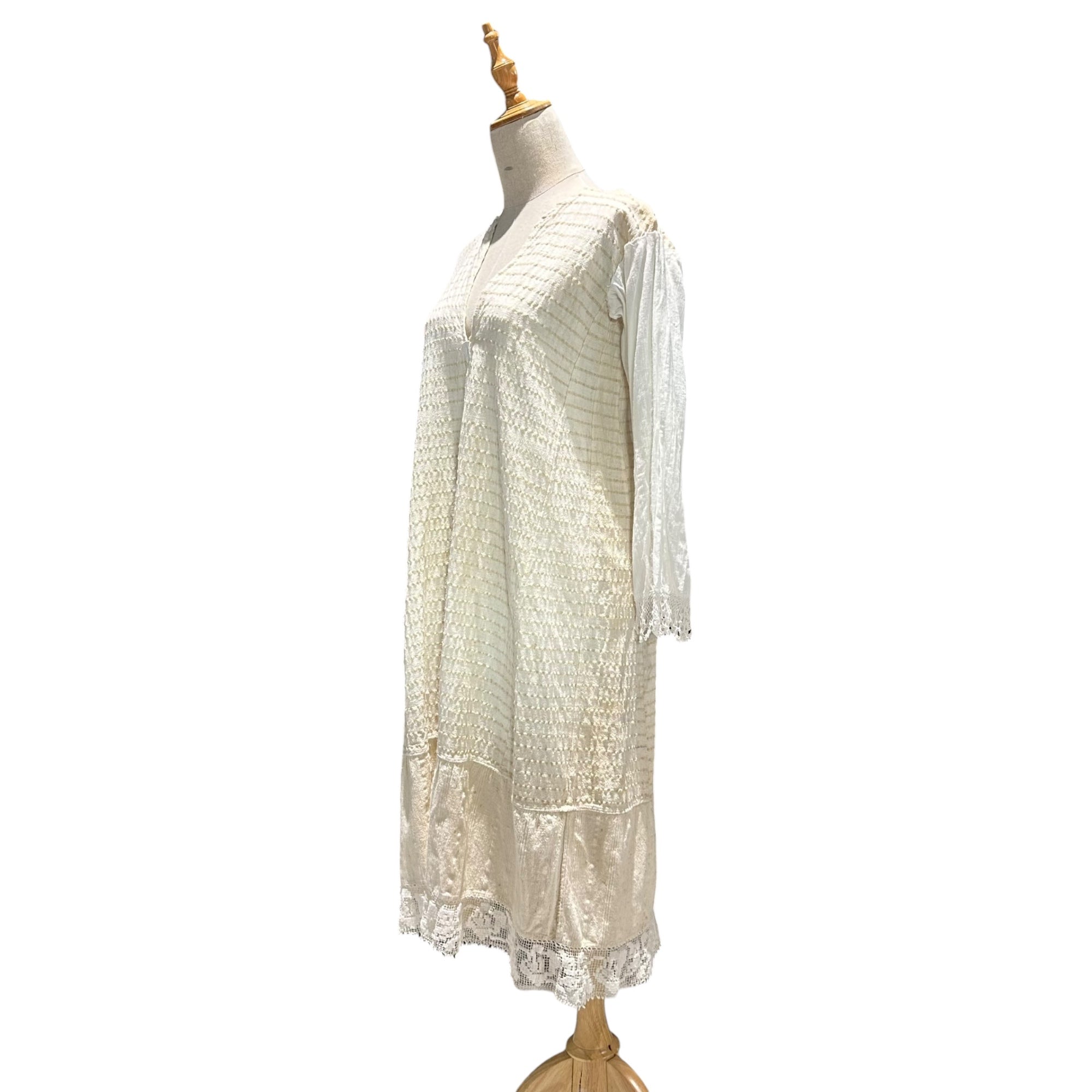 USED(ユーズド) Lace decoration border dress レース 装飾 ボーダー ワンピース FREE アイボリー