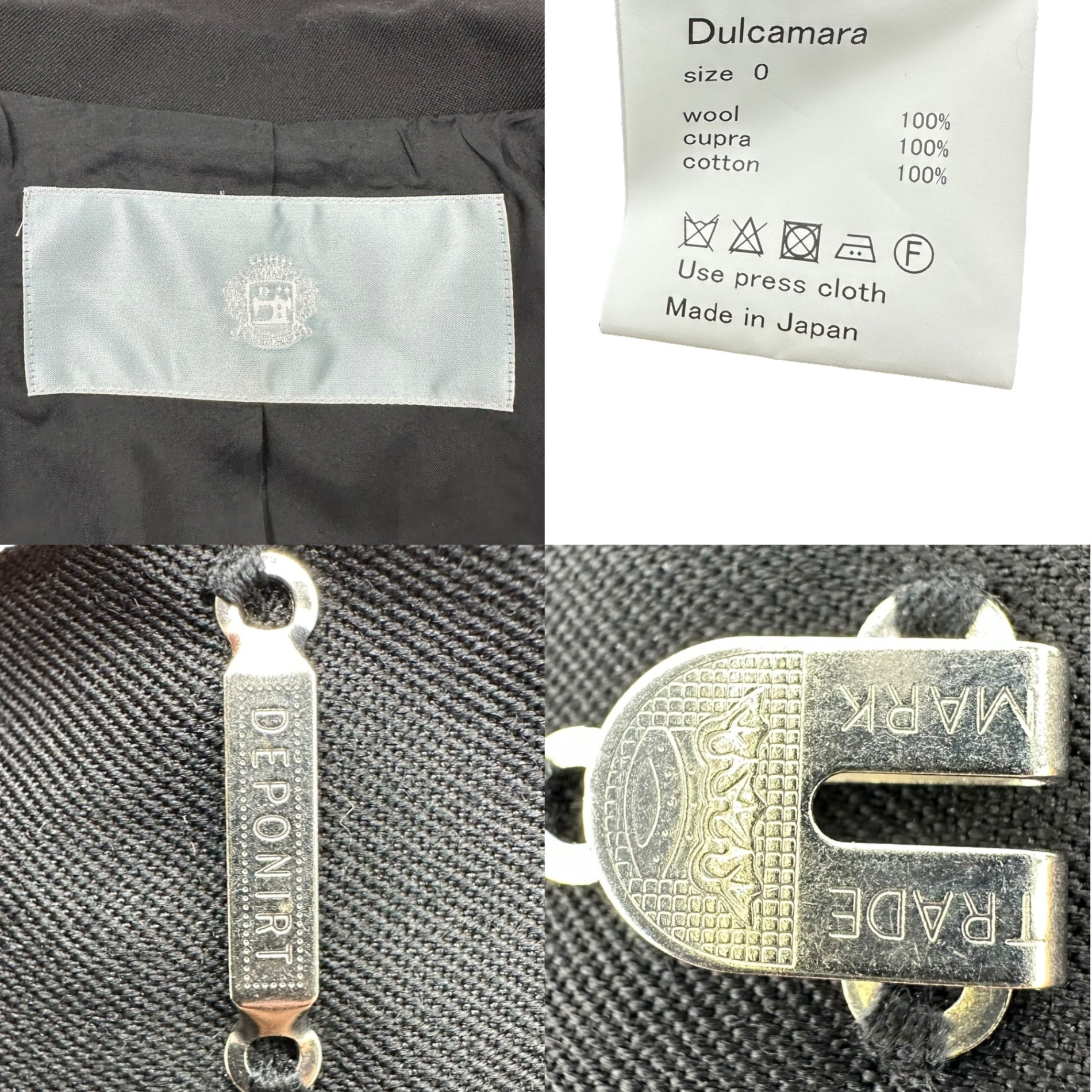 Dulcamara(ドゥルカマラ) ”YOSOIKI” SET UP よそいき ルーズ ダブル ジャケット / 1タック ルーズ テーパード パンツ セットアップ 0 ブラック スーツ 上下 ウール