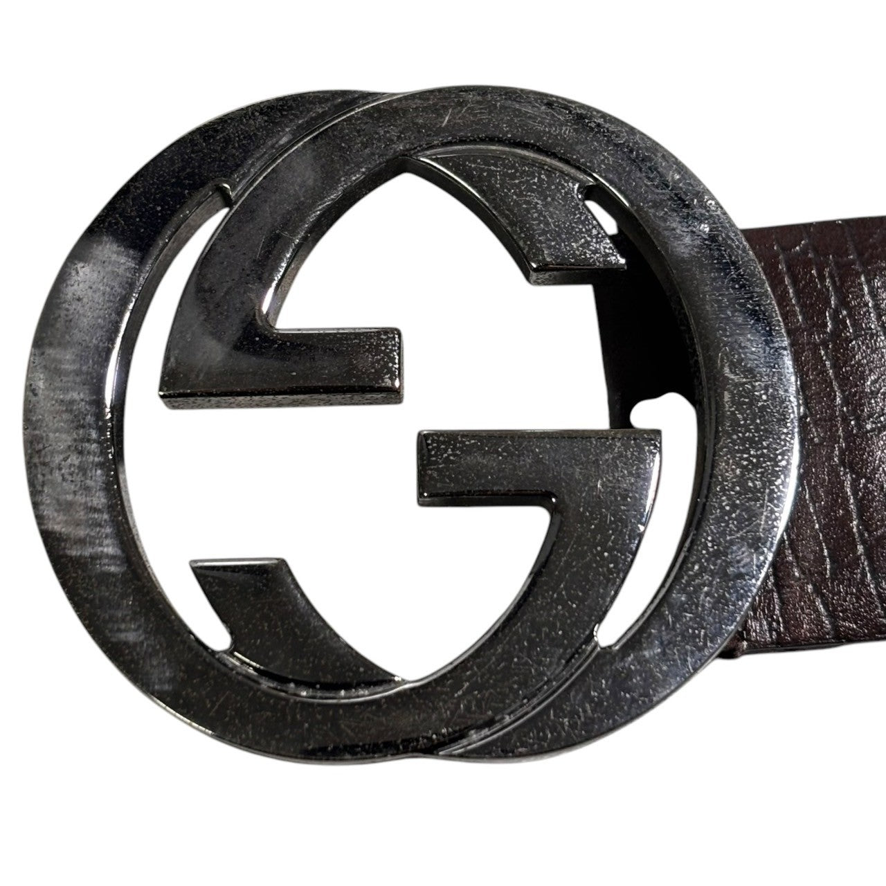 GUCCI(グッチ) Interlocking G buckle leather belt インターロッキング Gバックル レザー ベルト 142930・1766 95・38 ブラウン×ベージュ