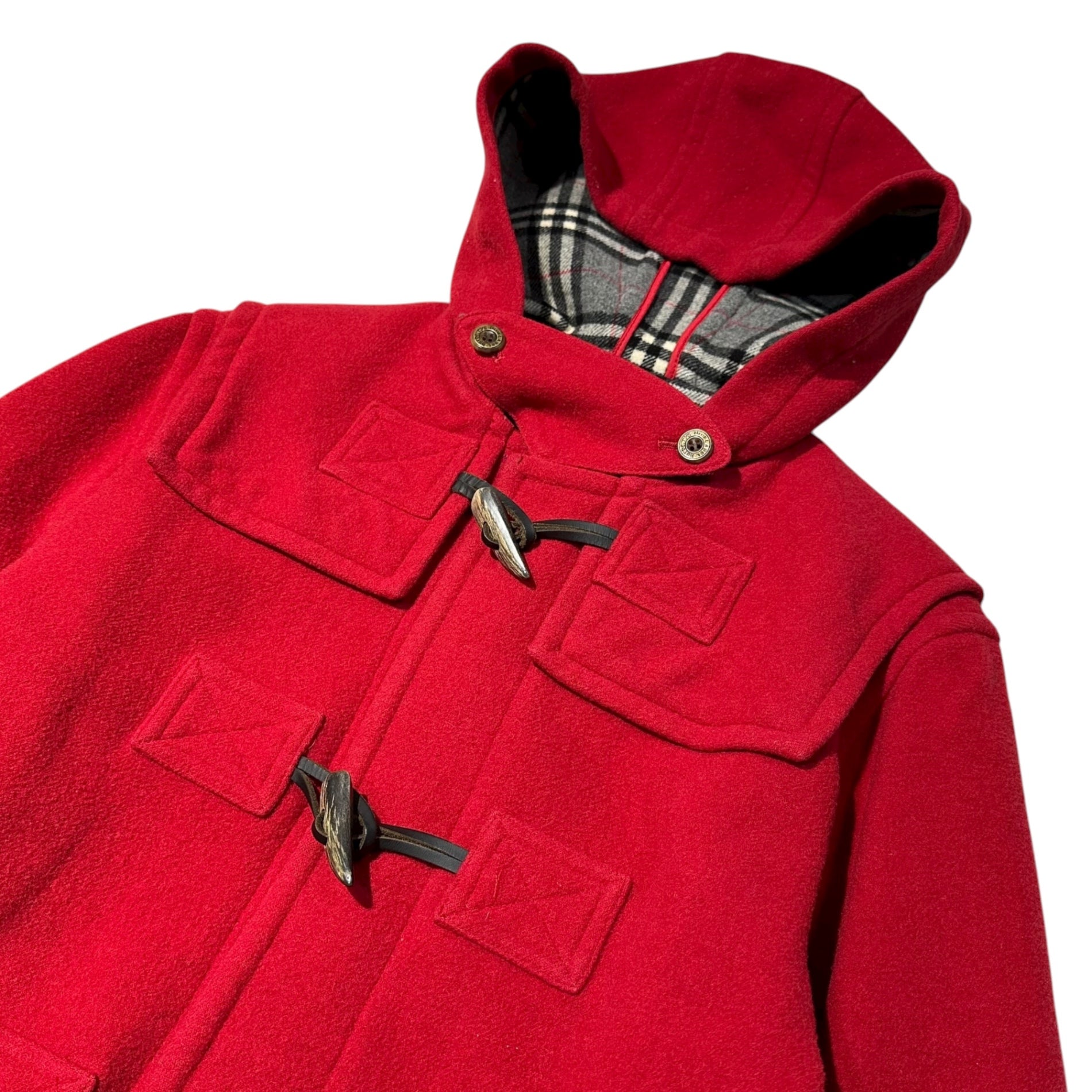 BURBERRY BLUE LABEL(バーバリーブルーレーベル) Old Melton duffle coat オールド メルトン ダッフル コート 38(M程度) レッド