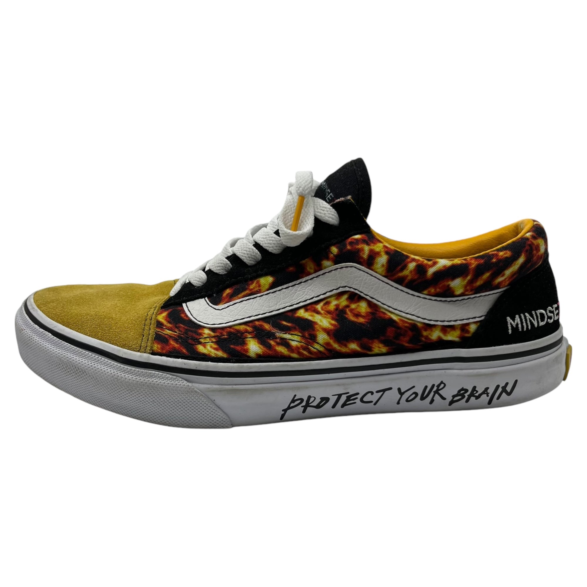 VANS×mindseeker(バンズ×マインドシーカー) OLD SKOOL "MINDSEEKER" FLAME オールド スクール 569533-0002 26cm イエロー×ブラック ローカット スニーカー コラボ