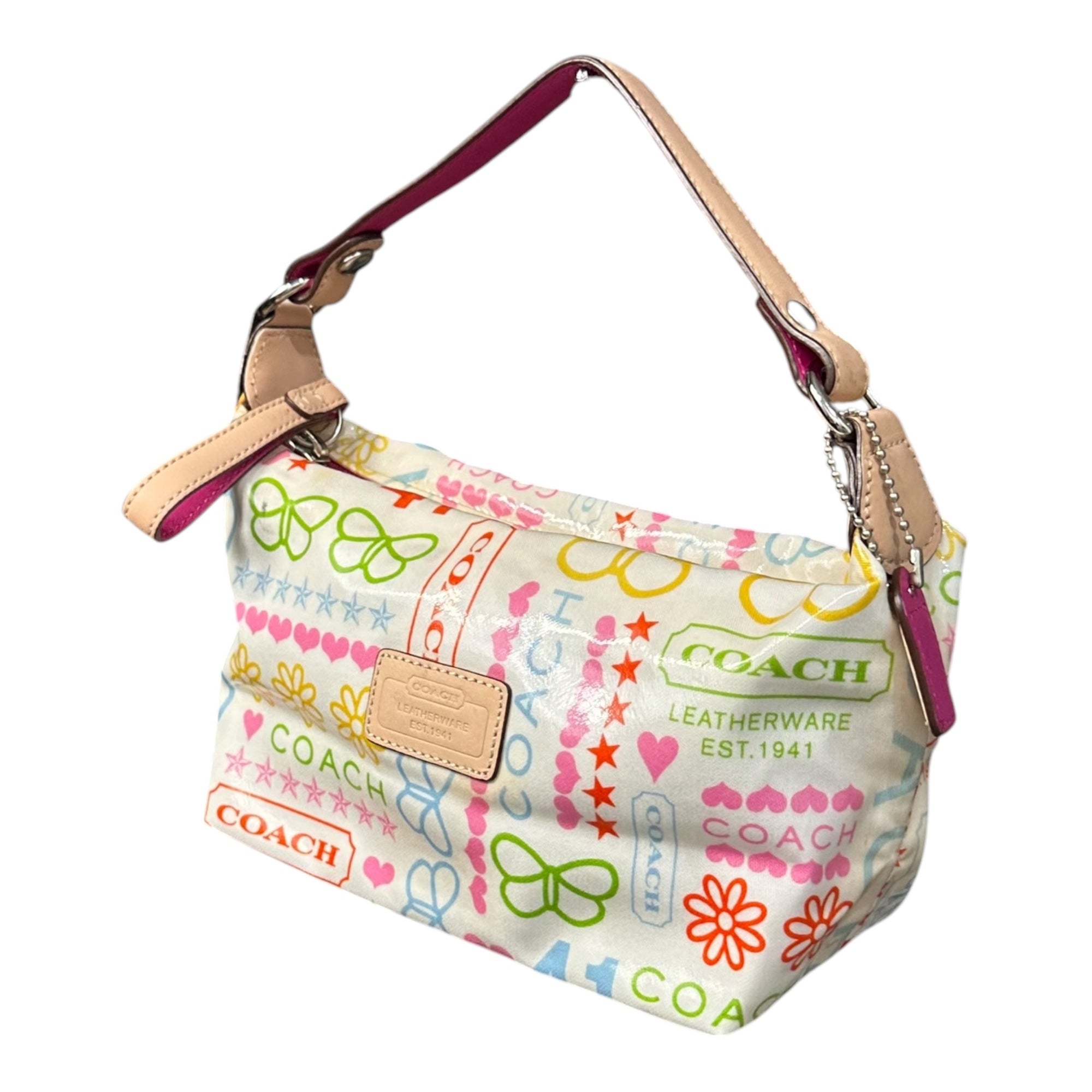 COACH(コーチ) All-Over Print Vanity Pouch 総柄 バニティ ポーチ マルチカラー エナメル