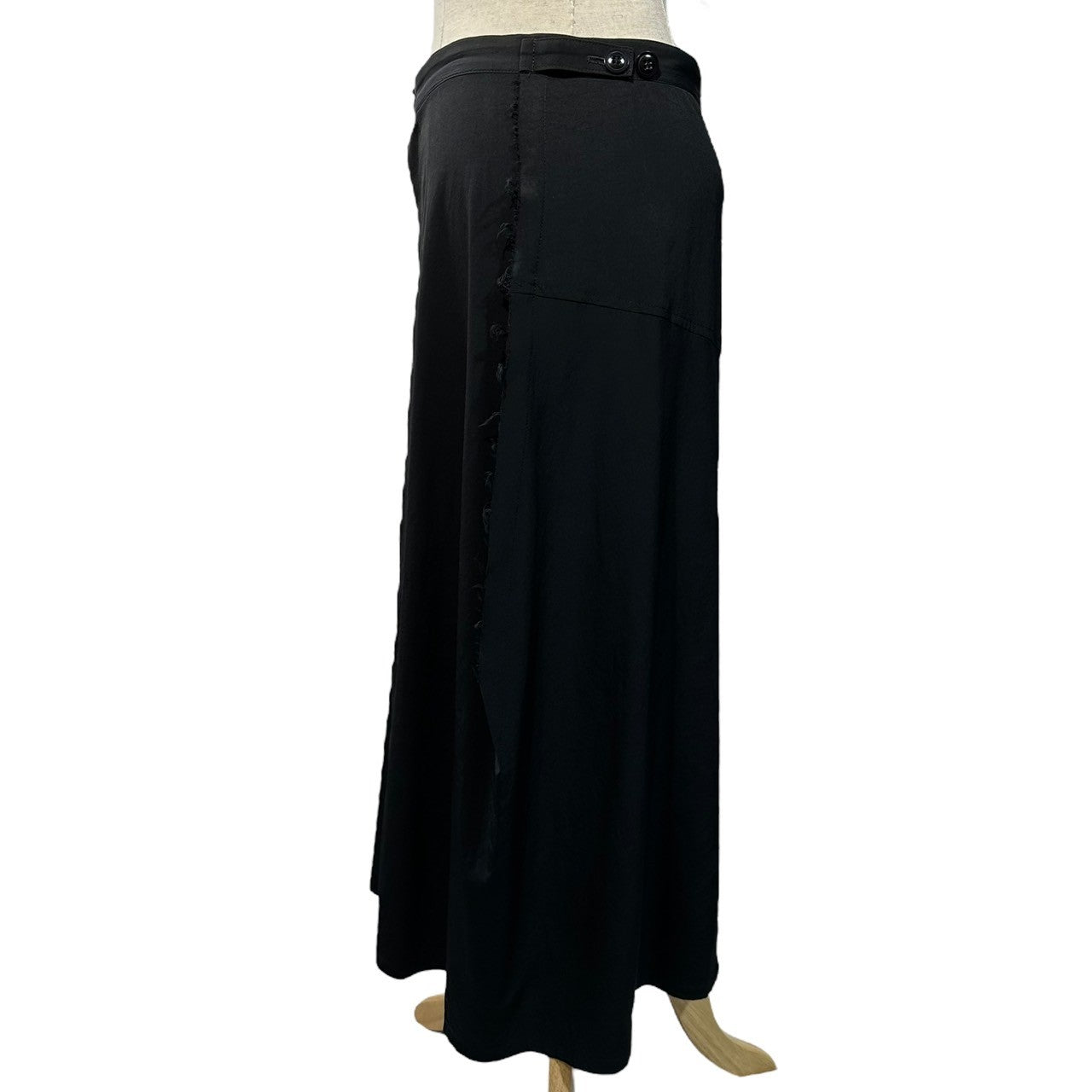 Y's(ワイズ) 10SS Long skirt with tricetate body and cut-out design 切りっ放し デザイン トリアセテート ボディ ロング スカート YJ-S16-500 1(S程度) ブラック