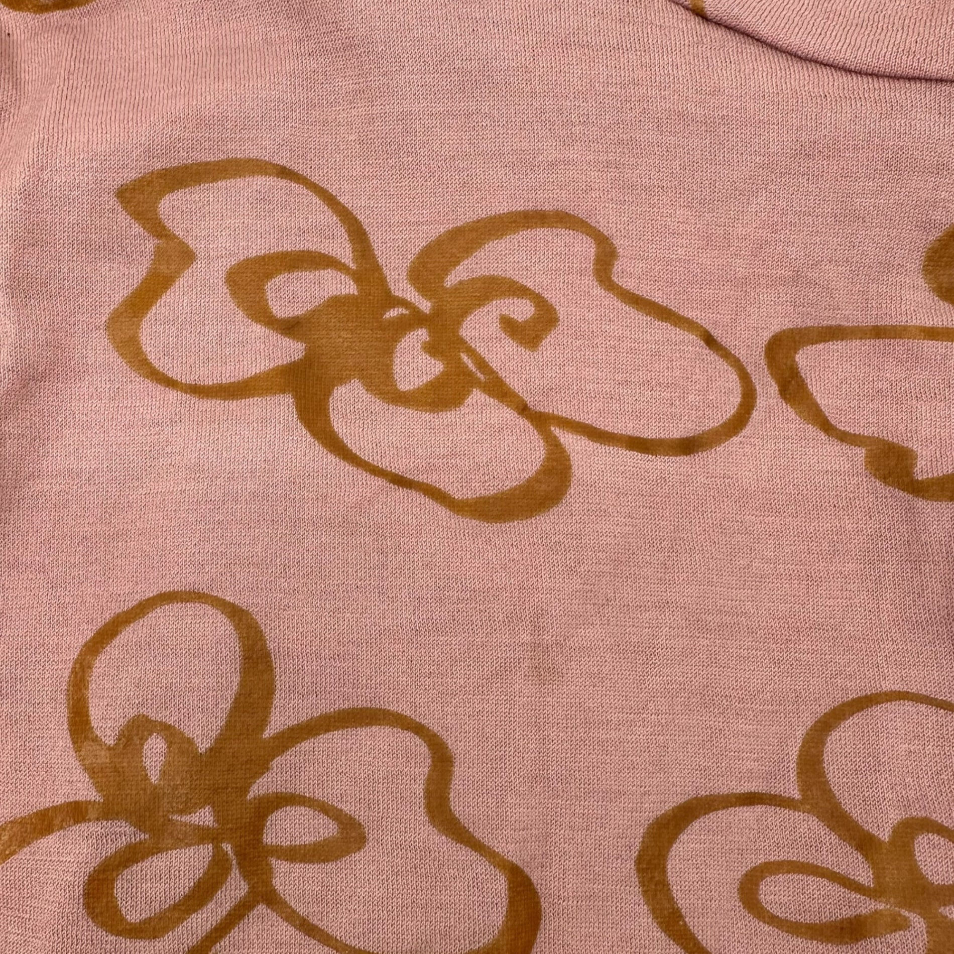 robe de chambre COMME des GARCONS(ローブドシャンブルコムデギャルソン) 97SS Floral Print Short-Length L/S T-shirt フラワー プリント ウール モックネック ショート丈 長袖 カットソー RT-040170 表記無(M程度) ピンク AD1996 90's 90年代 ヴィンテージ Tシャツ