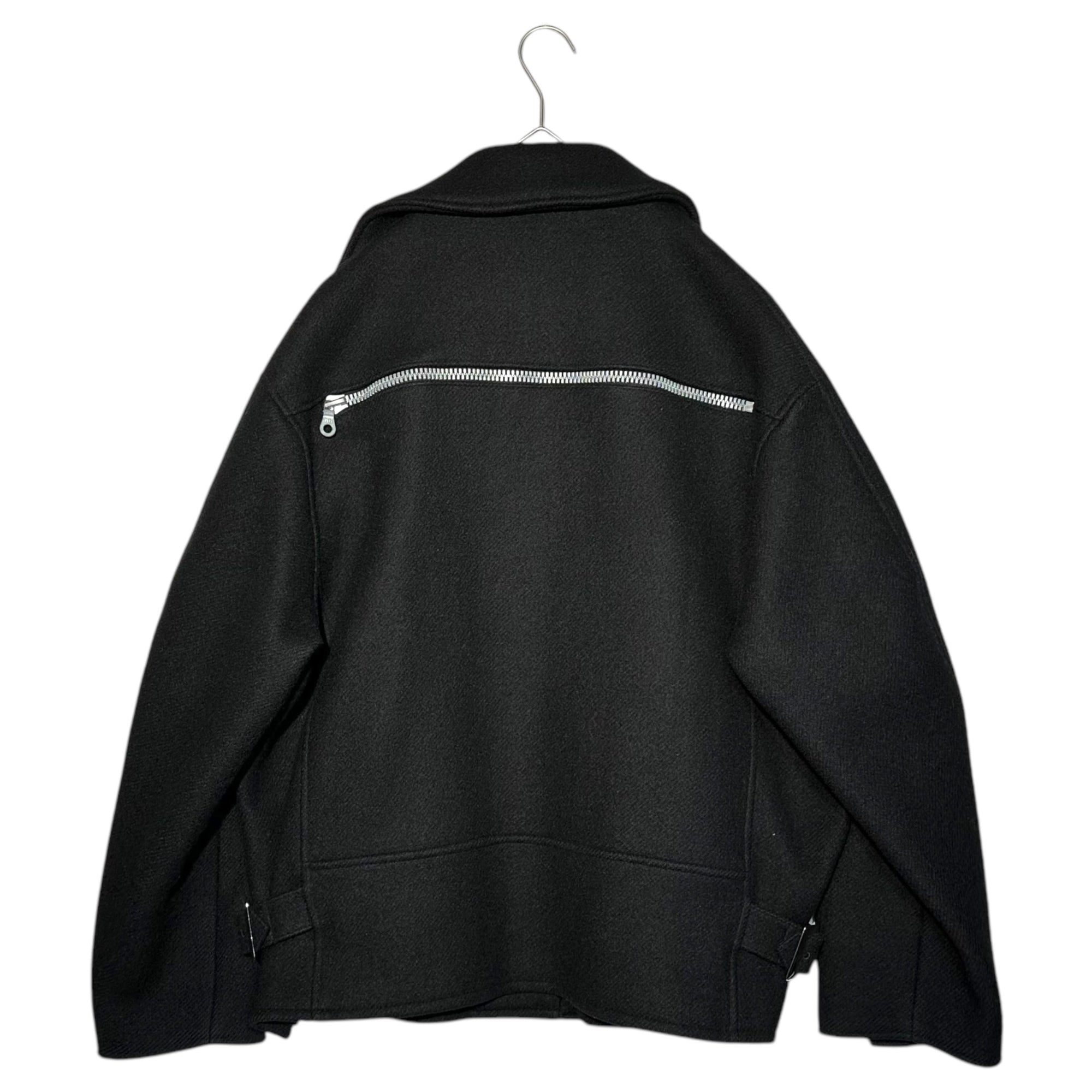 YOHJI YAMAMOTO POUR HOMME(ヨウジヤマモトプールオム) 91AW 6.1 THE MEN Multiple zipper melton blouson ヴィンテージ 多重 ファスナー メルトン ブルゾン ブラック ririジップ アーカイブ 稀少品