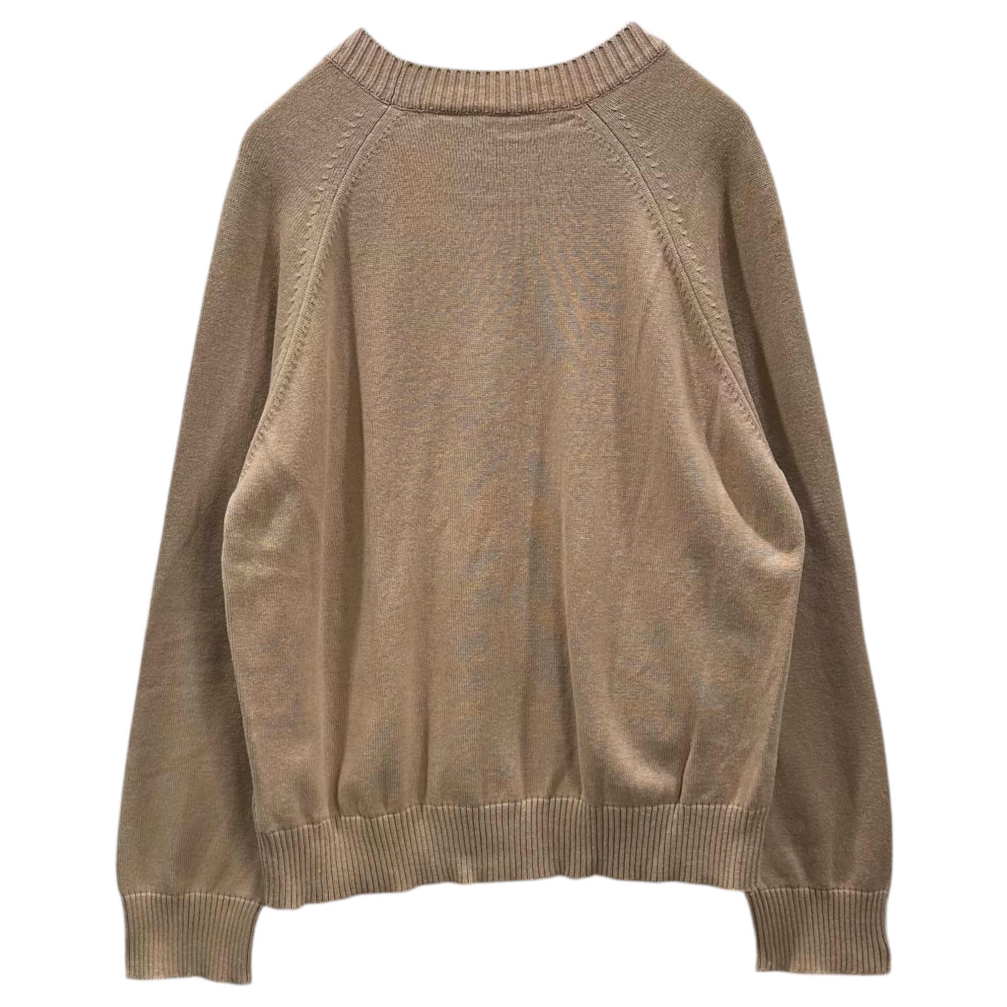 JUNYA WATANABE COMME des GARCONS(ジュンヤワタナベコムデギャルソン) 2002SS Papillon Print Cotton Crew-Neck Sweater パピヨンプリント コットン クルーネックニット JE-N007 FREE ベージュ×ピンク AD2001