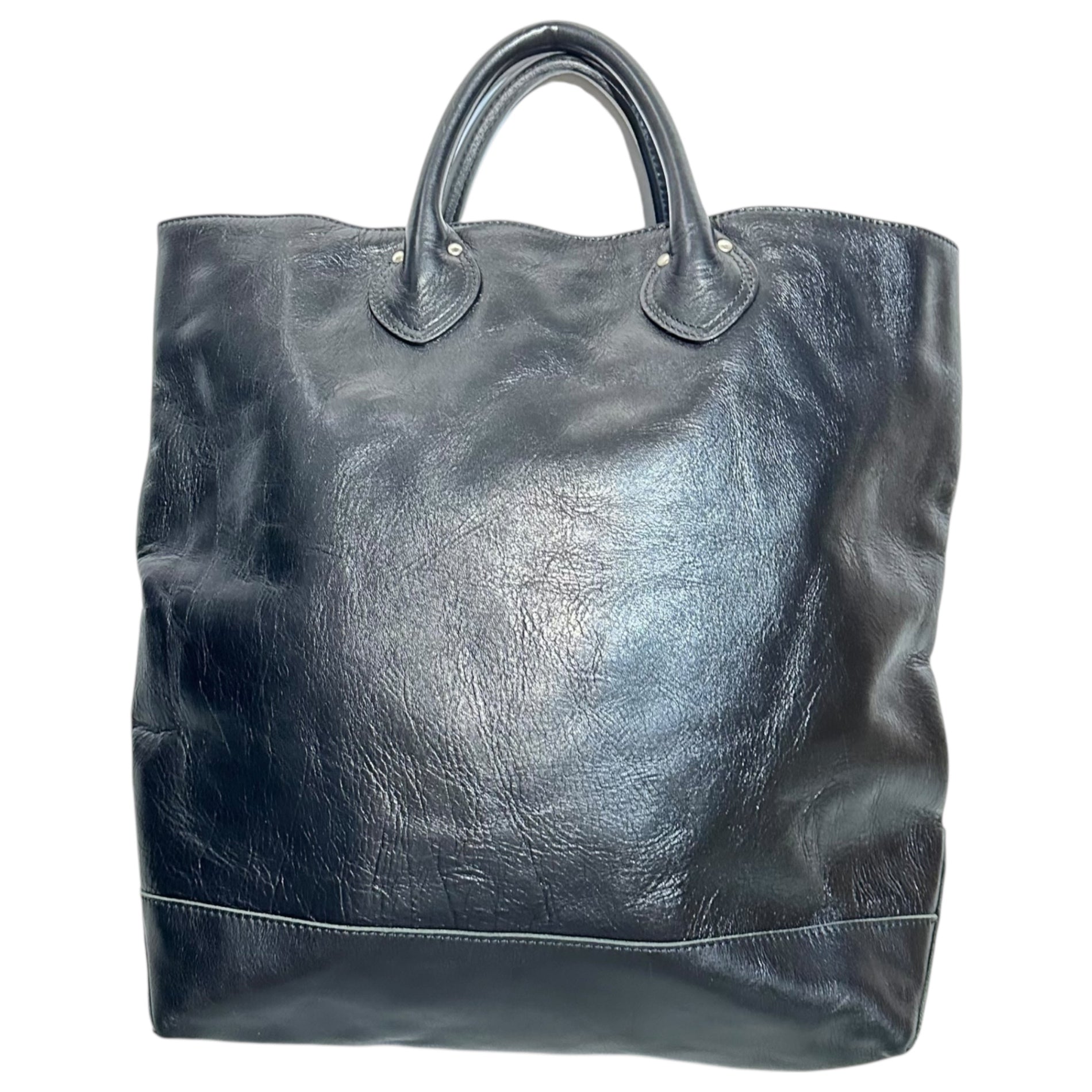 COMME des GARCONS JUNYA WATANABE(コムデギャルソンジュンヤワタナベ) Buffalo Check Lining Cow Leather Tote Bag バッファローチェック ライニング カウ レザー トート バッグ JH-K 205 ブラック